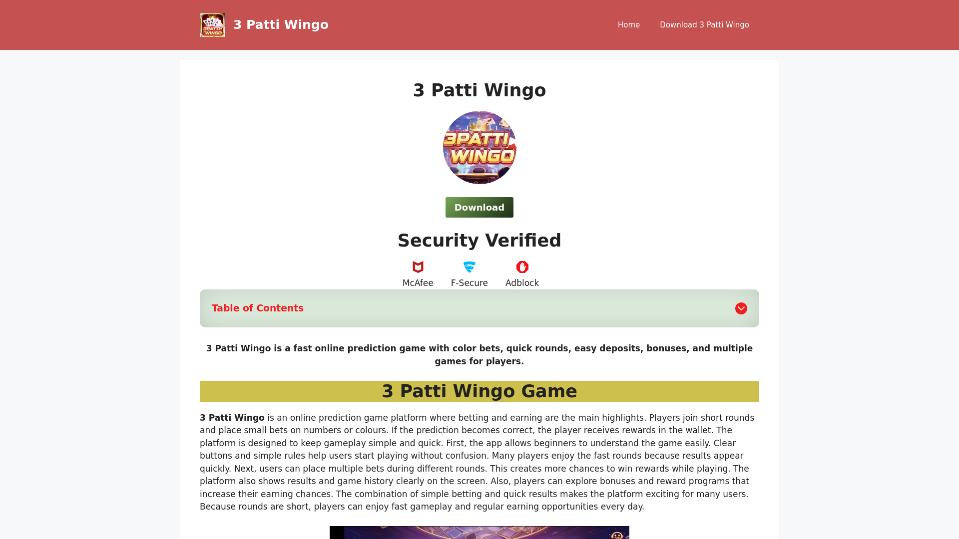 website screenshot of https://3pattiwingo.net.pk/