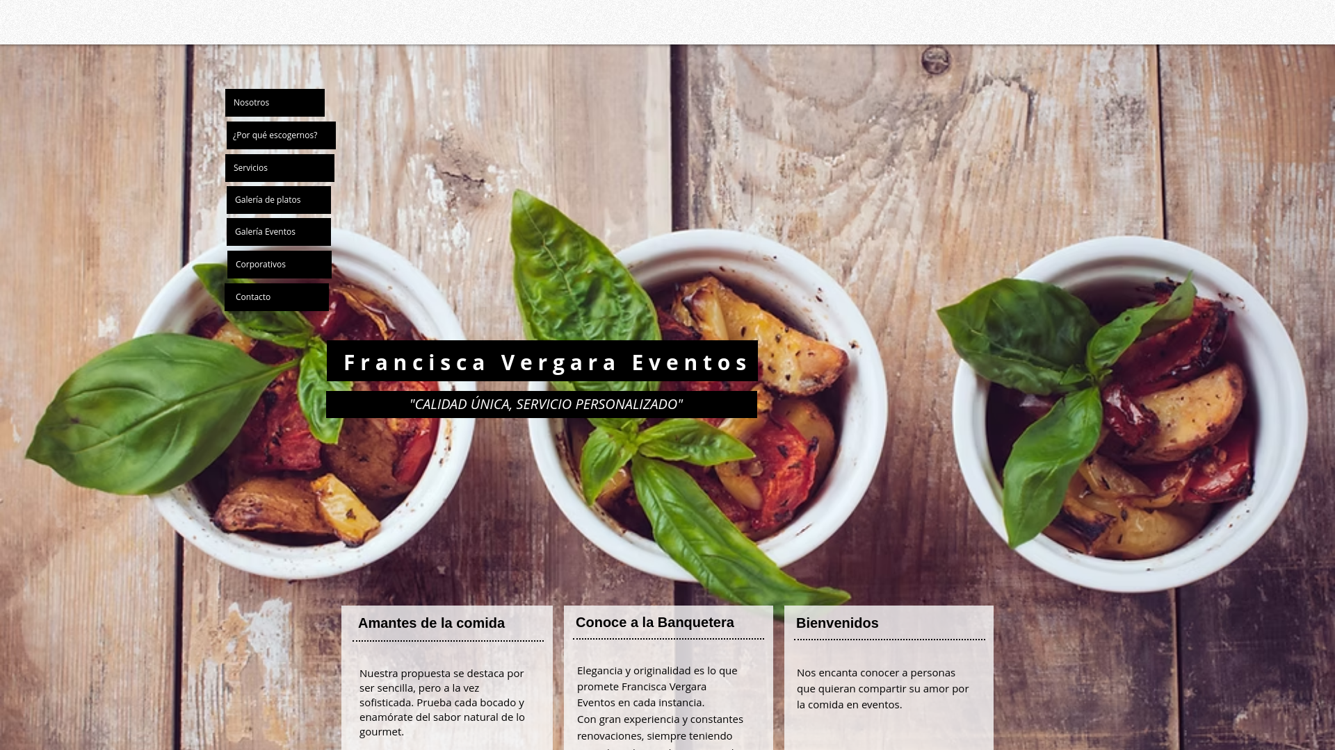 website screenshot of https://franciscavergaraeventos.com