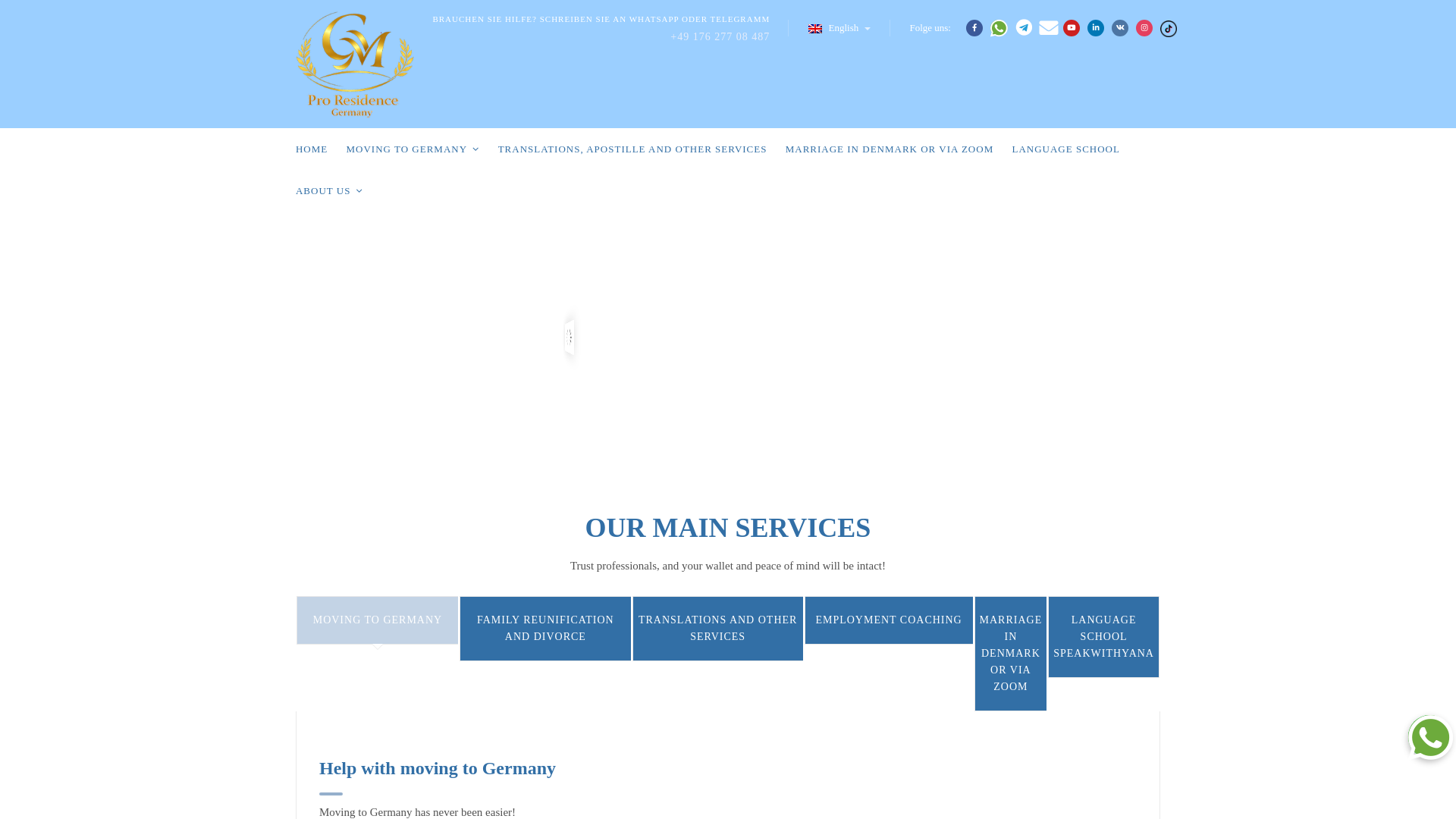 website screenshot of https://proresidencegermany.com
