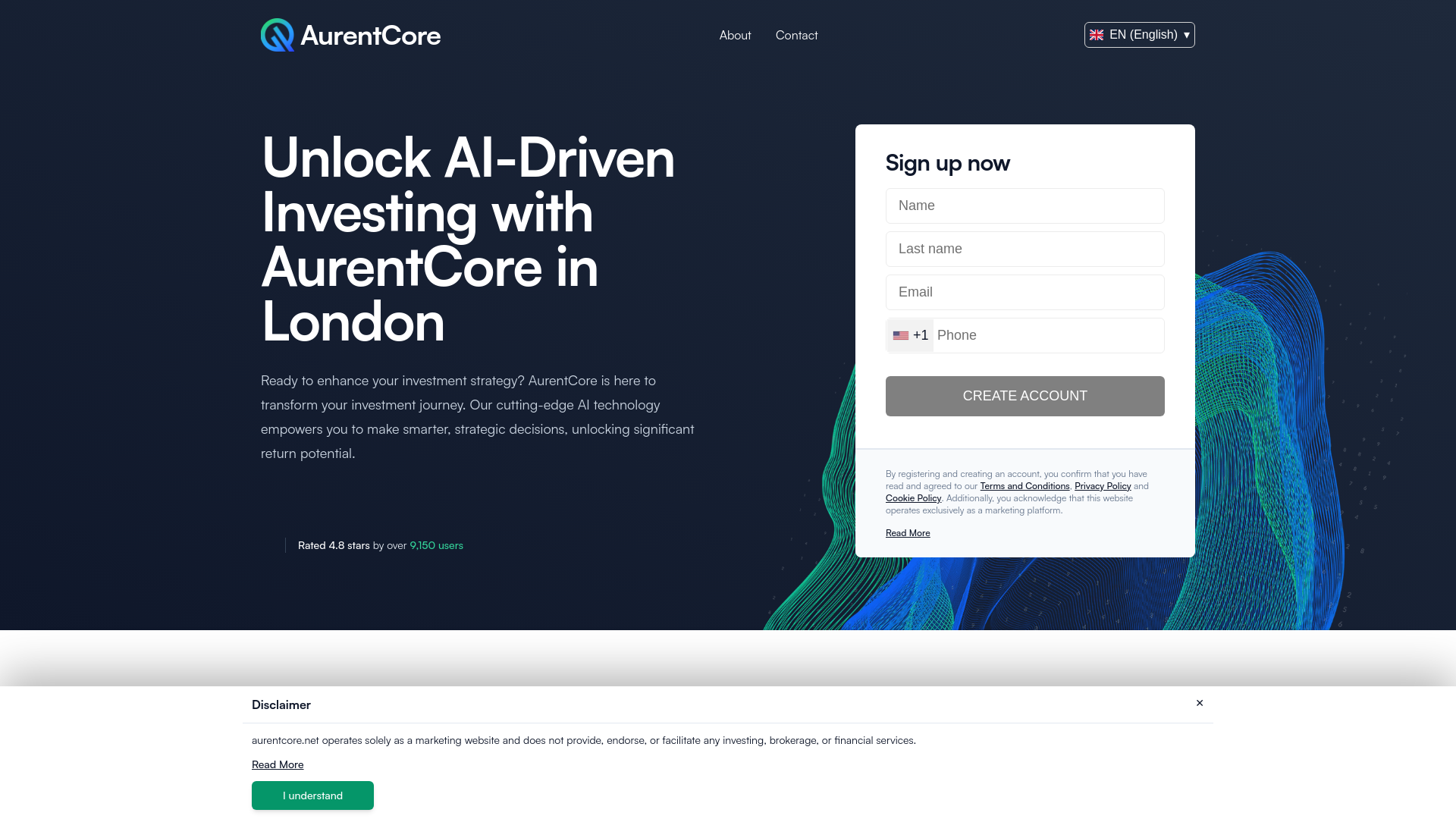 website screenshot of https://aurentcore.net/