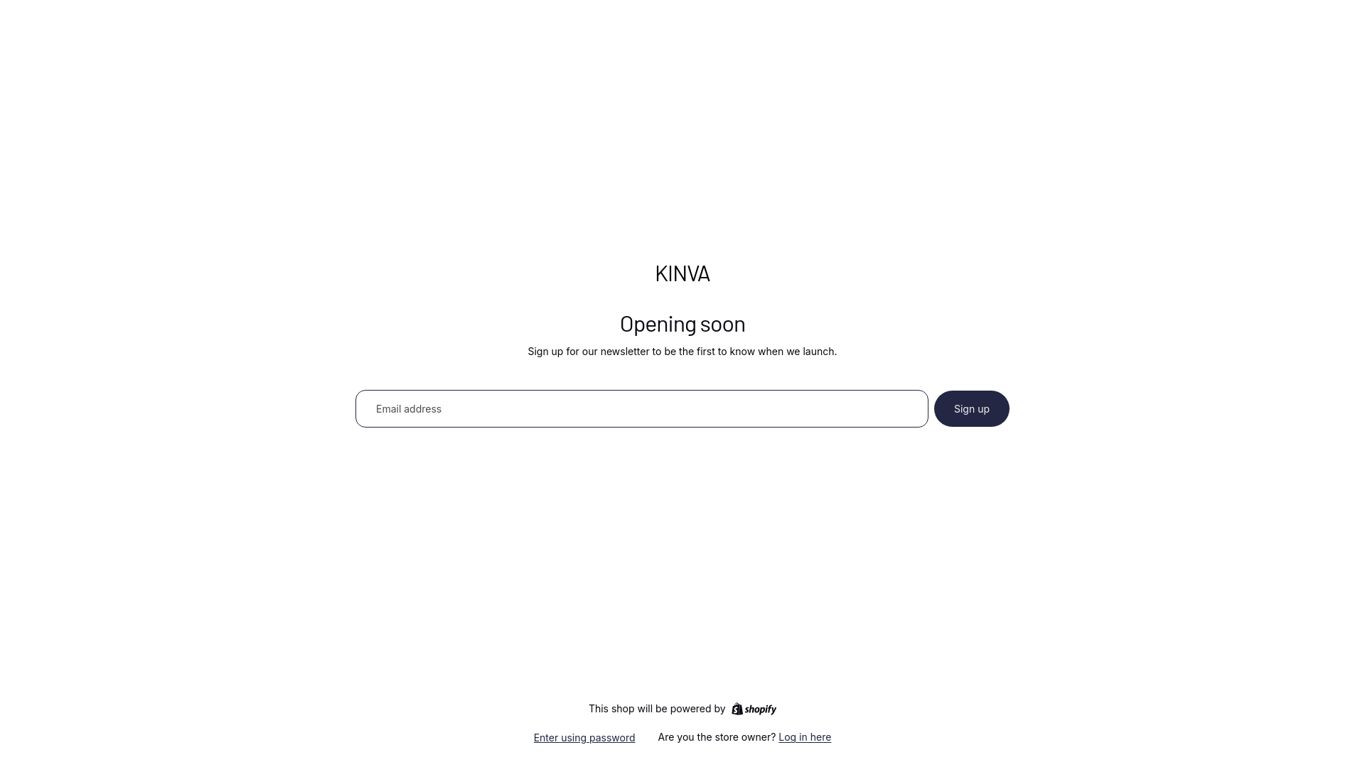 website screenshot of https://kinvaapparel.com/