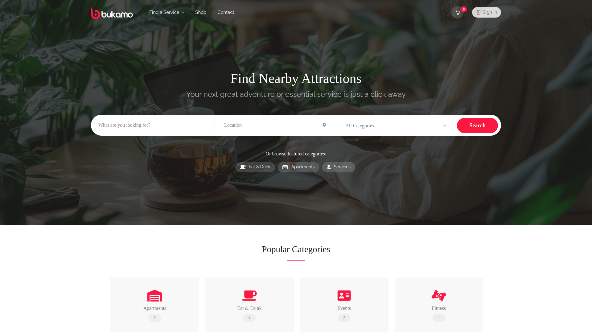 website screenshot of https://bukamo.com/