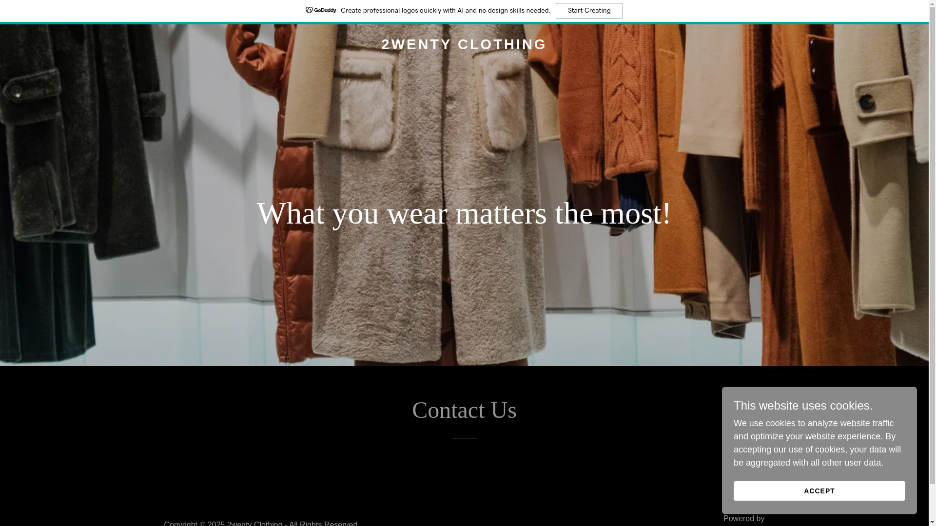 website screenshot of https://2wentyclothing.com/