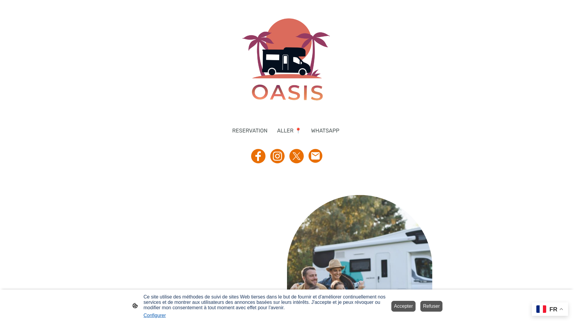website screenshot of https://oasiscamperpark.com/