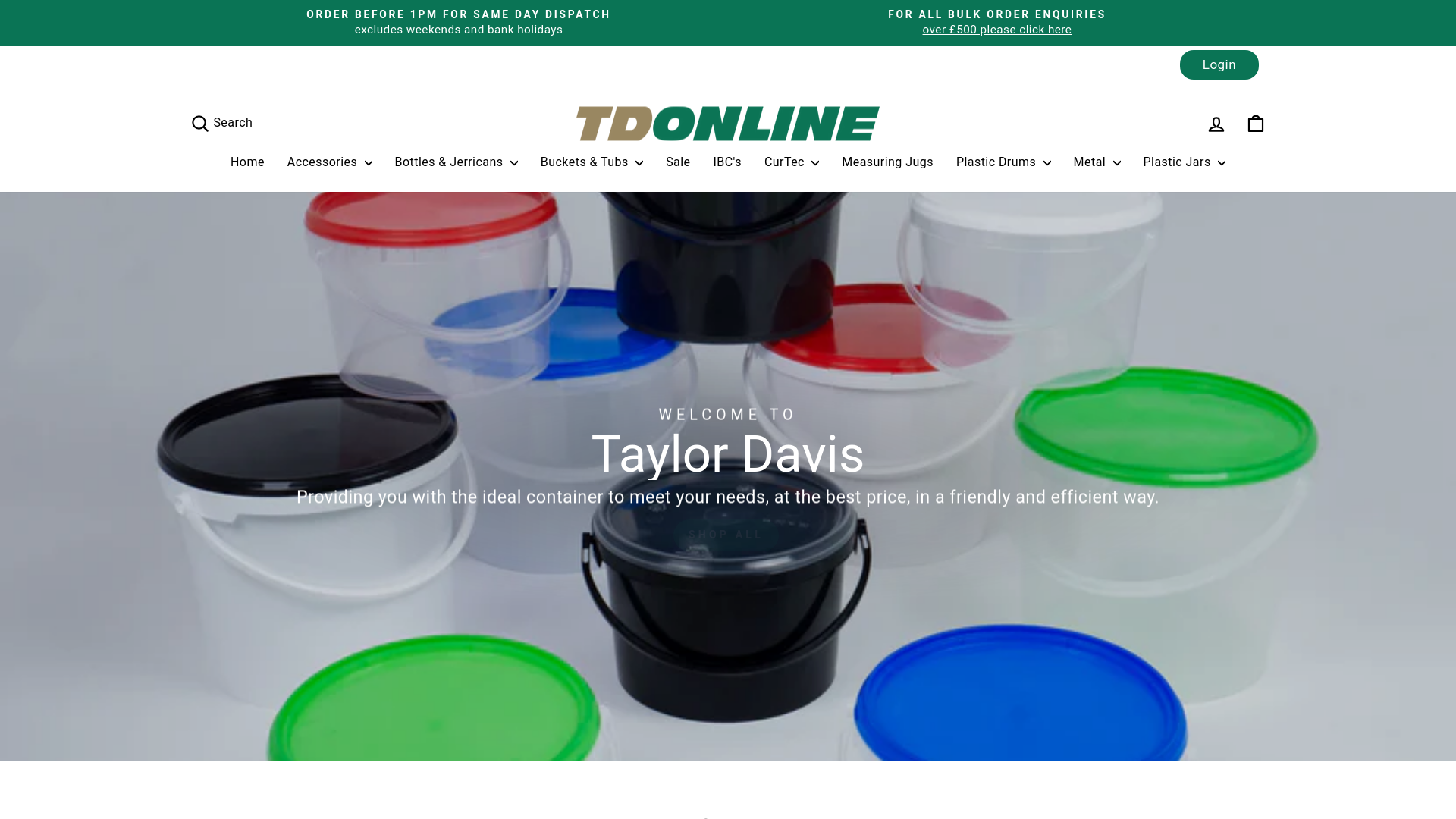 website screenshot of https://tdonline.co.uk