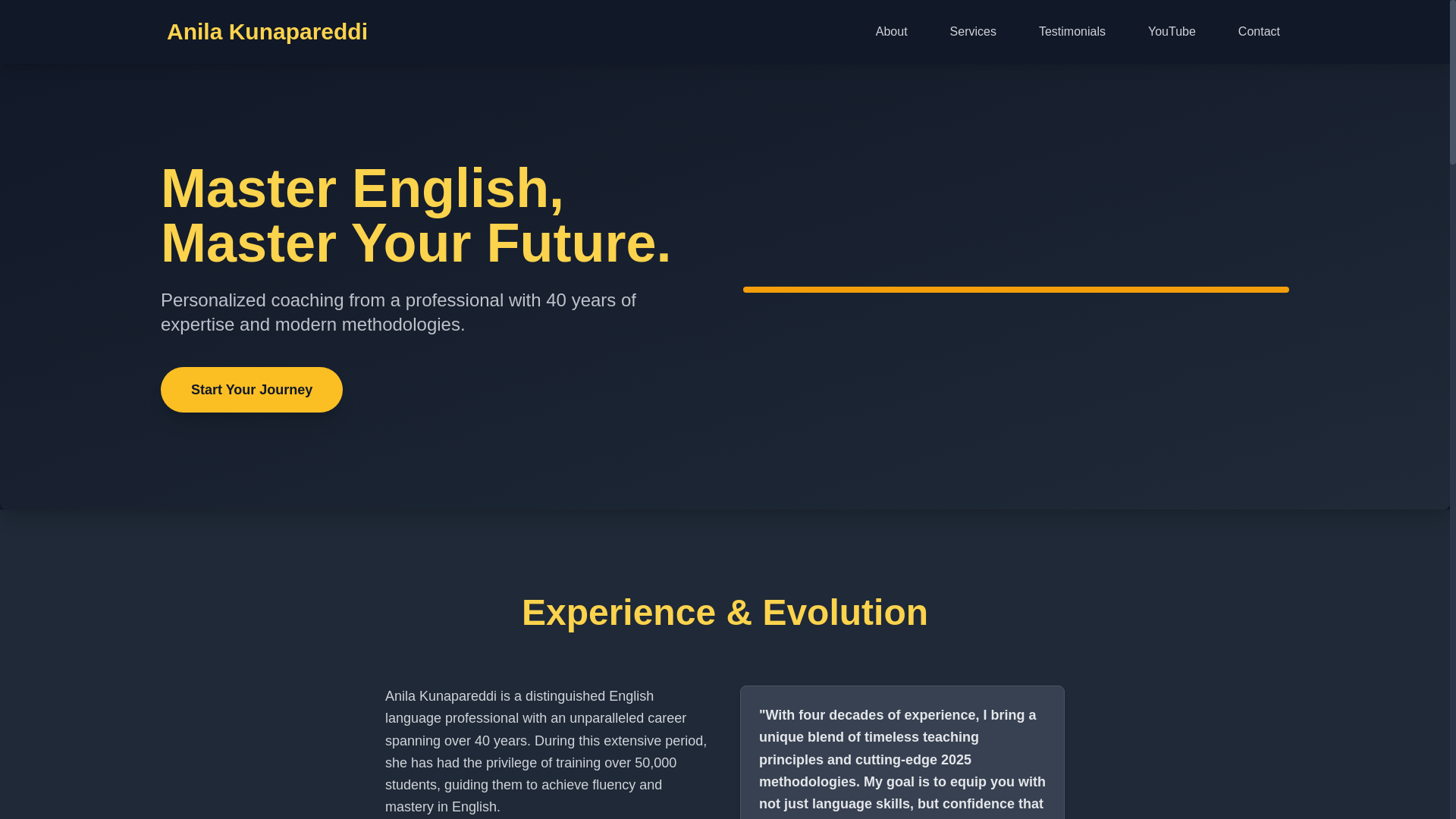 website screenshot of https://coachanila.com/