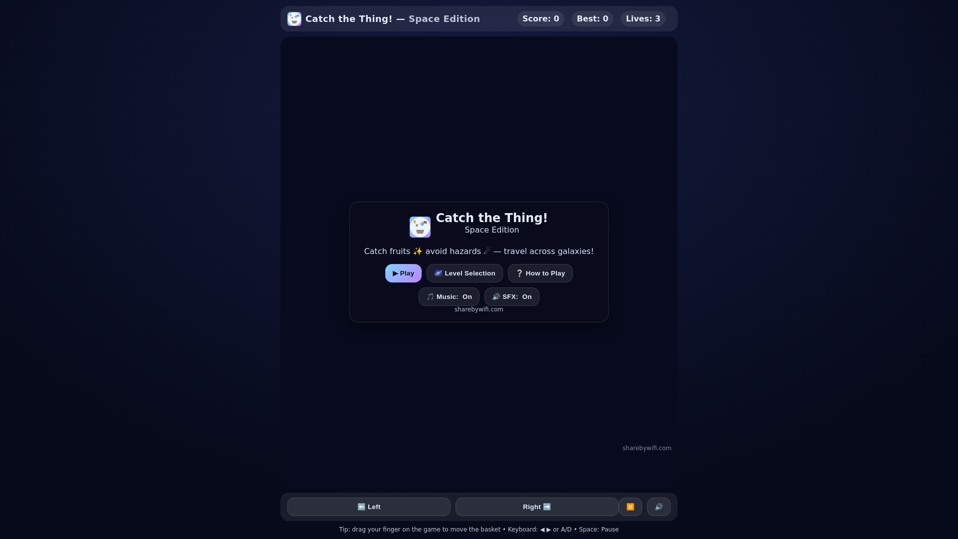 website screenshot of https://catch-the-thing.pages.dev/