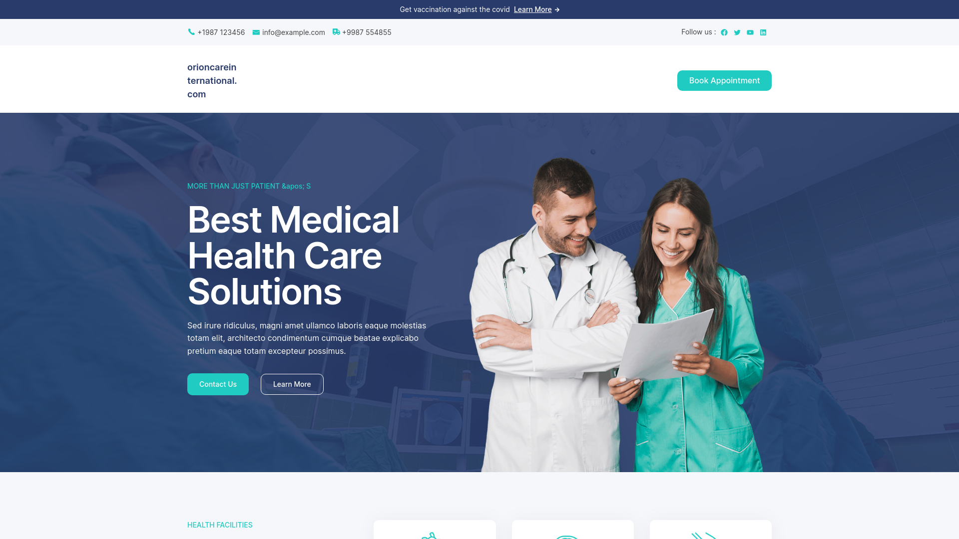 website screenshot of https://orioncareinternational.com/