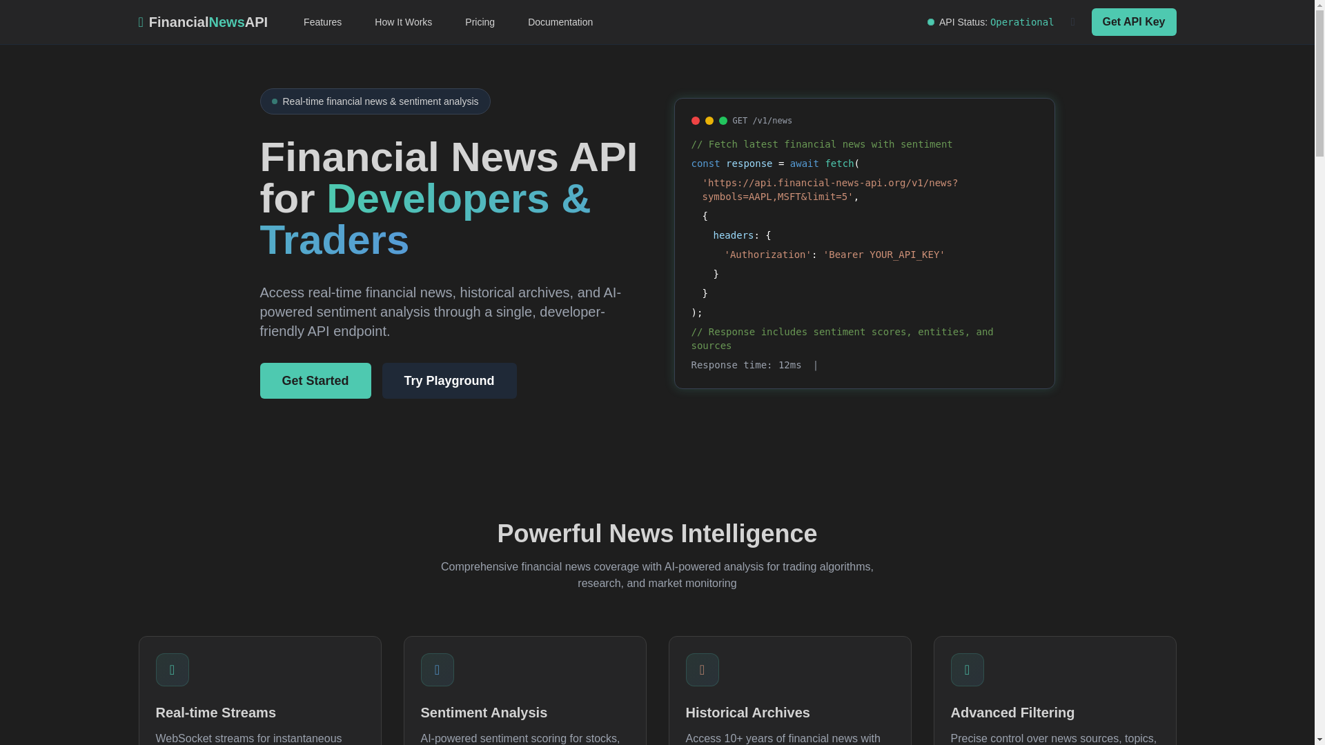 website screenshot of https://financial-news-api-spwa.pages.dev/