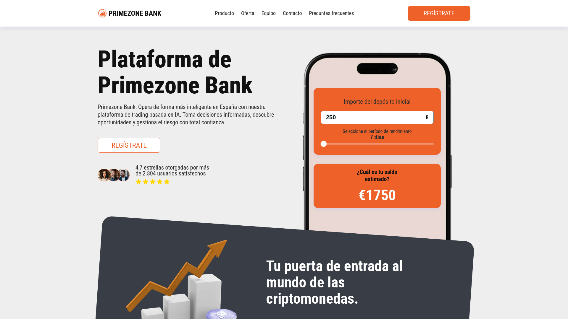 website screenshot of https://primezonebankia.com/