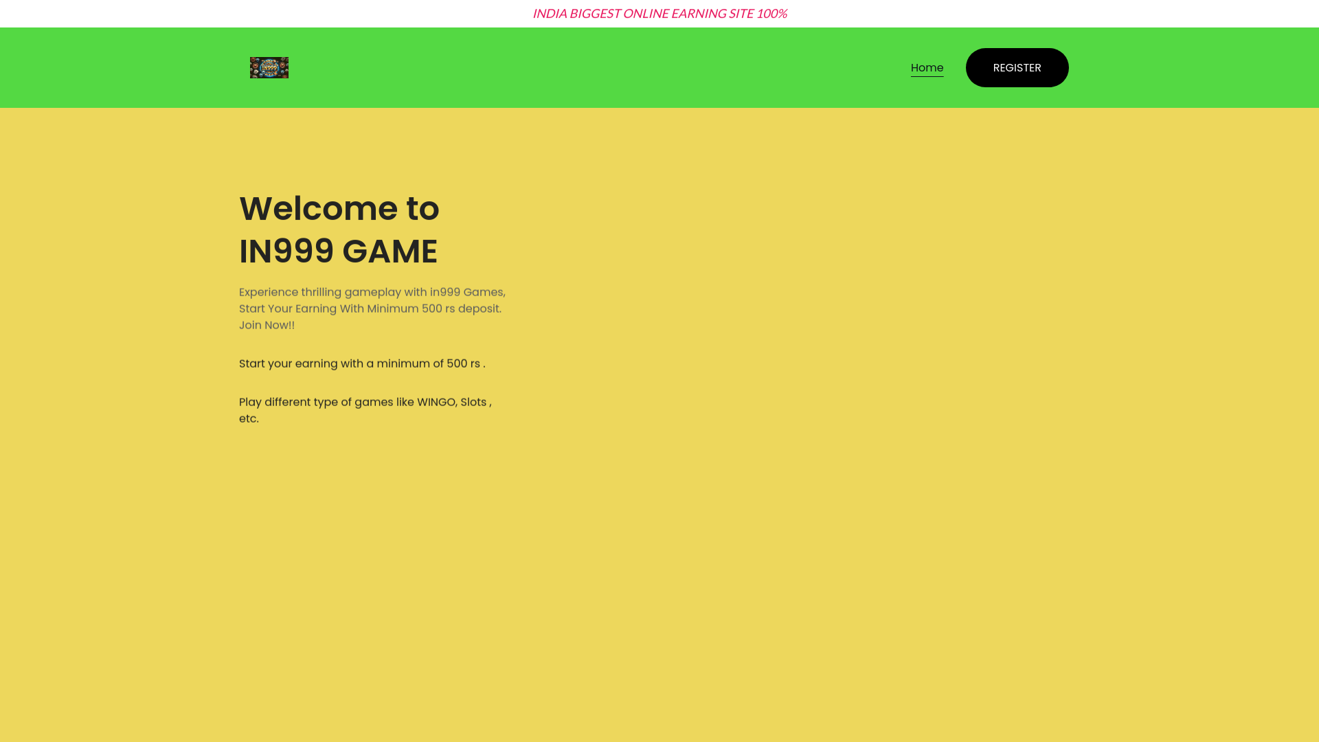 website screenshot of https://yaarwinofficial.space/