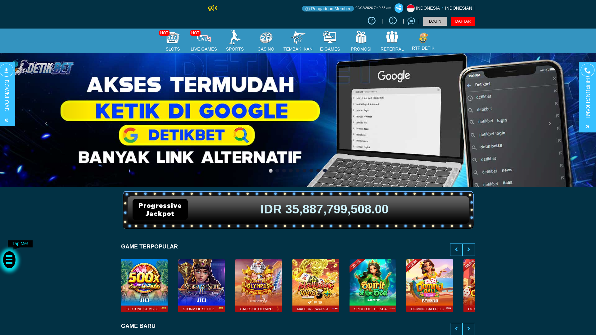 website screenshot of https://detikcuan.bond/