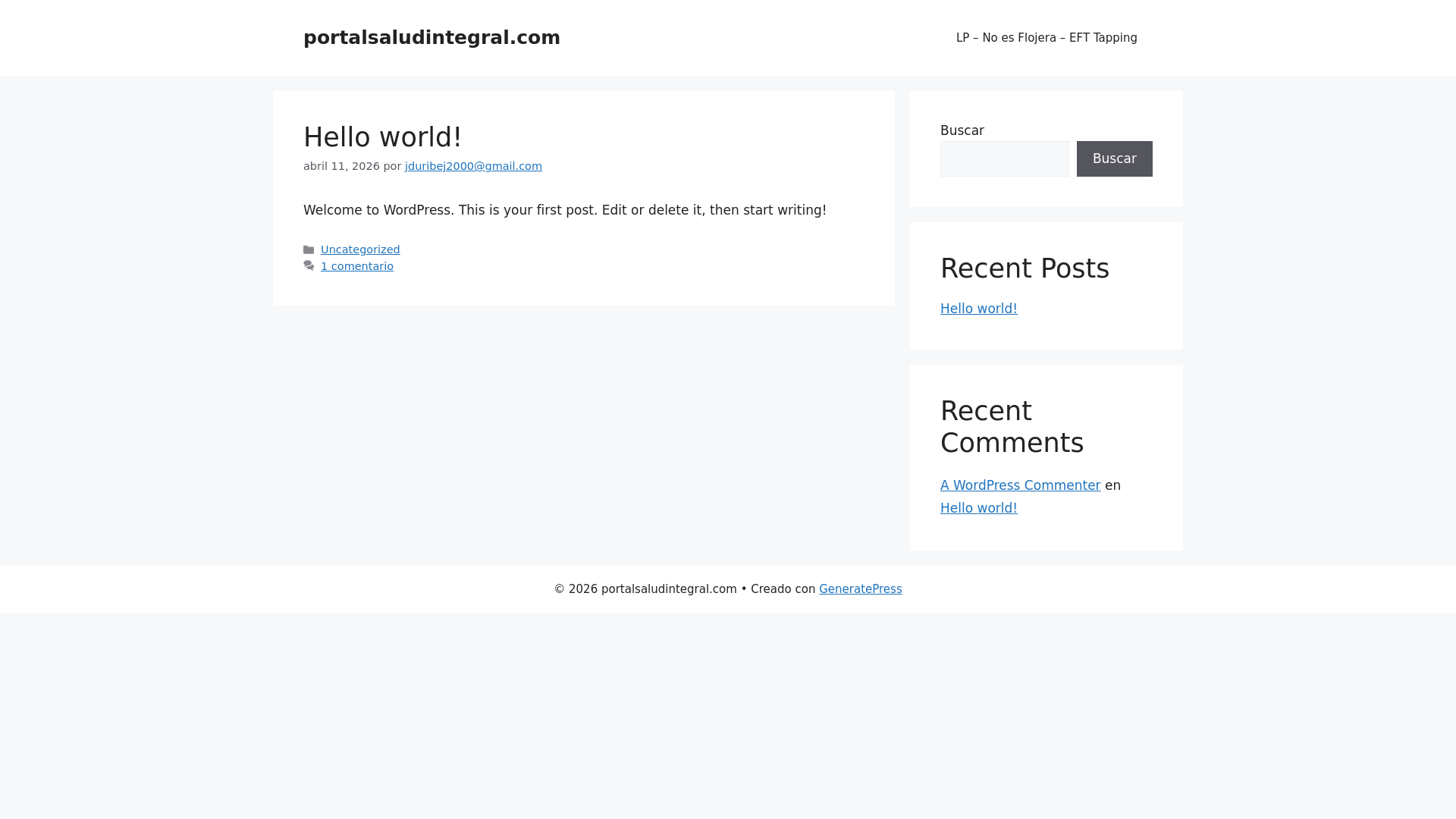website screenshot of https://portalsaludintegral.com/