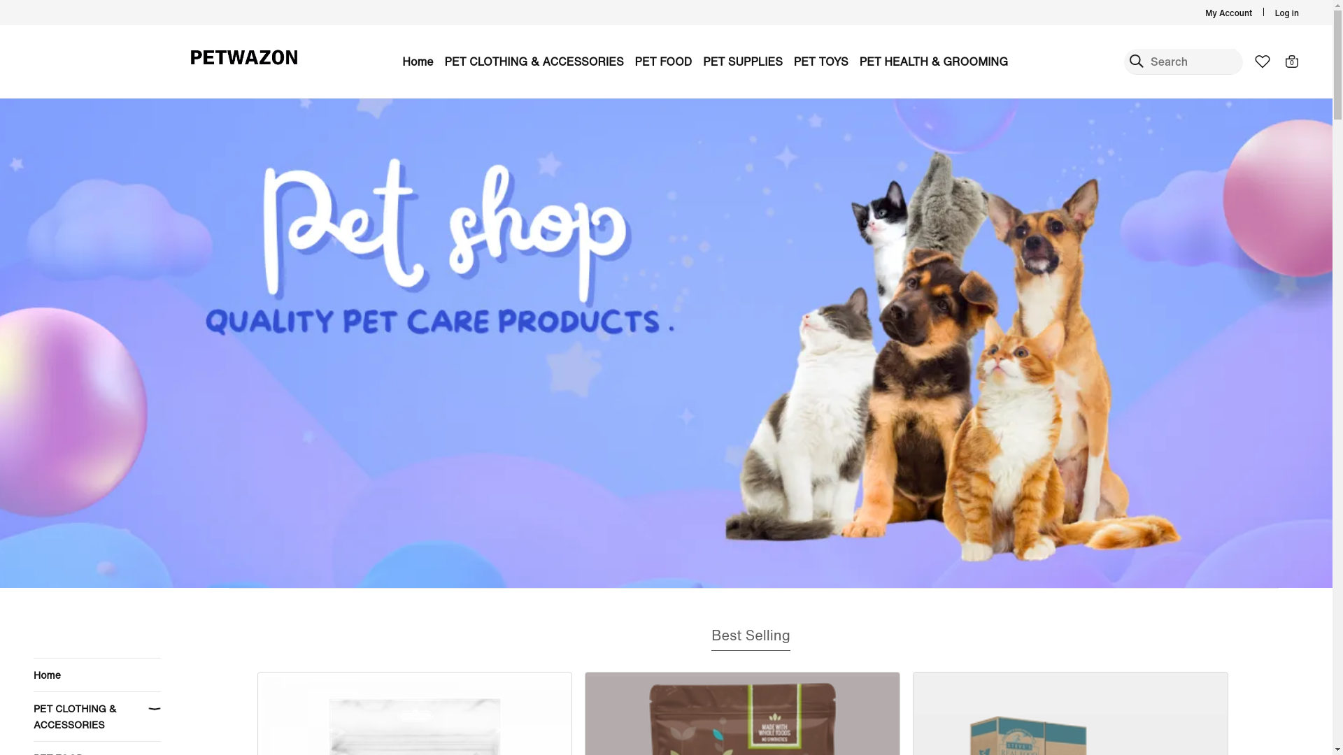 website screenshot of https://petwazon.shop/