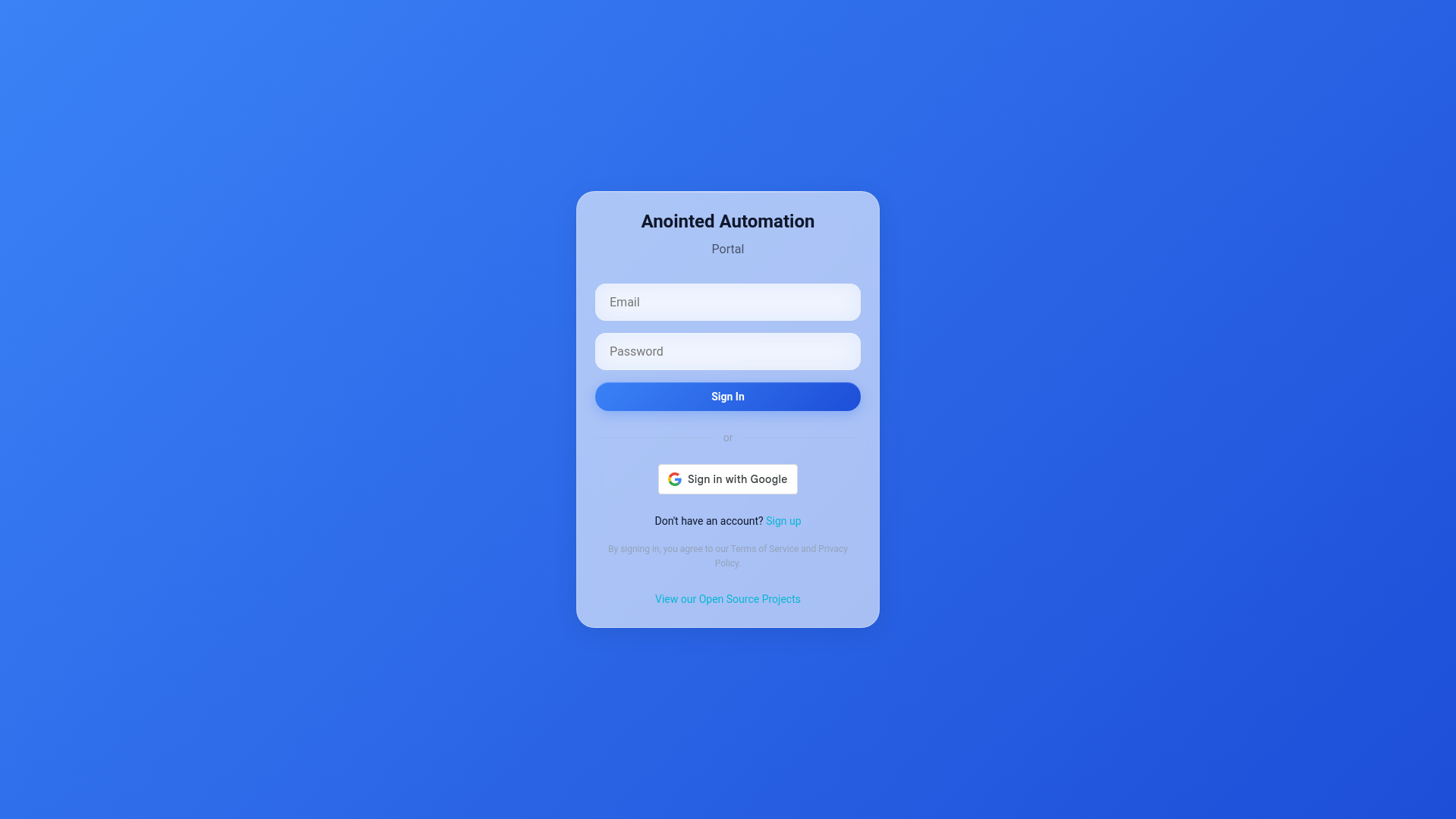 website screenshot of https://anointedautomation.org/