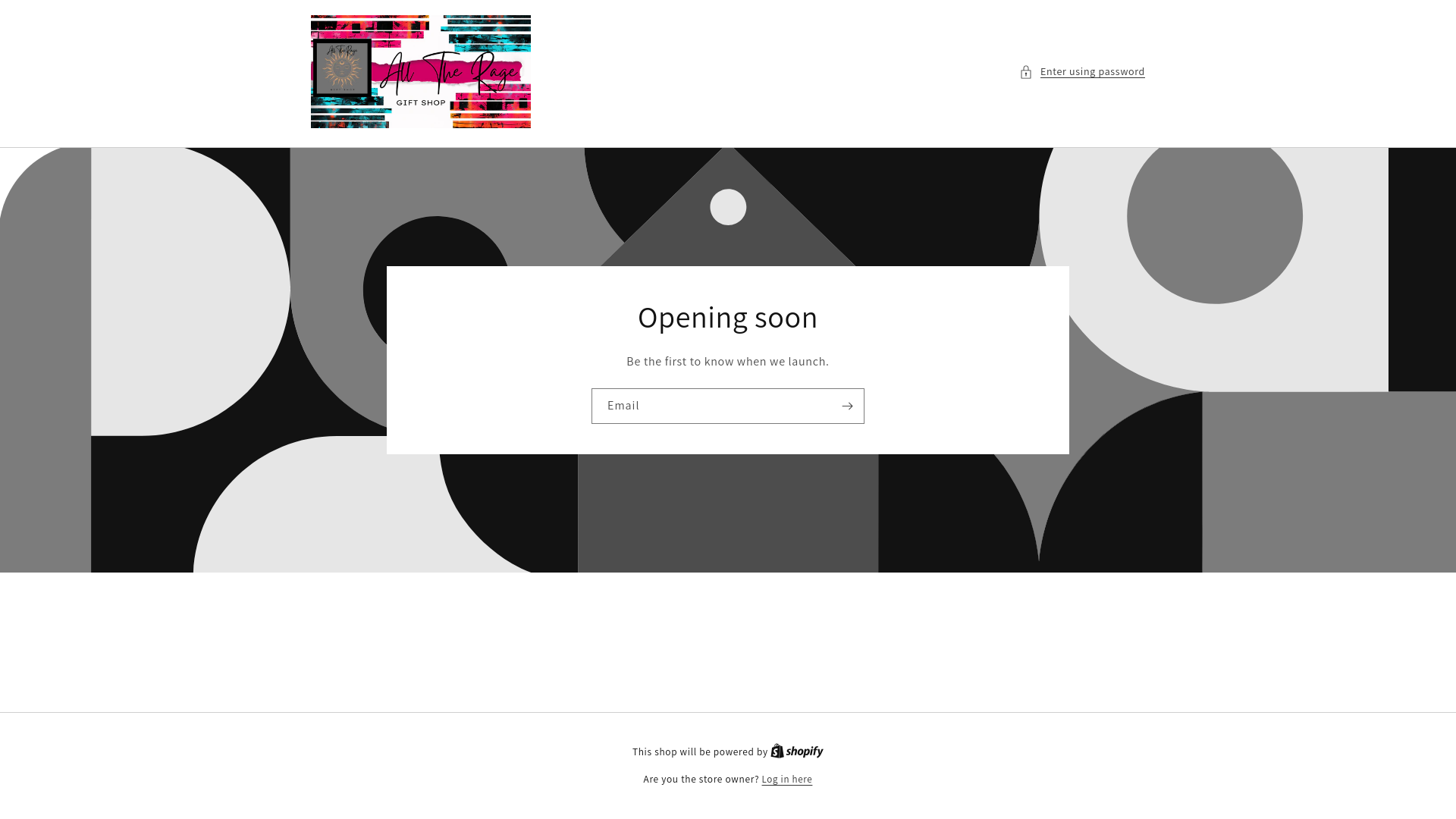 website screenshot of https://alltheragegiftshop.com/