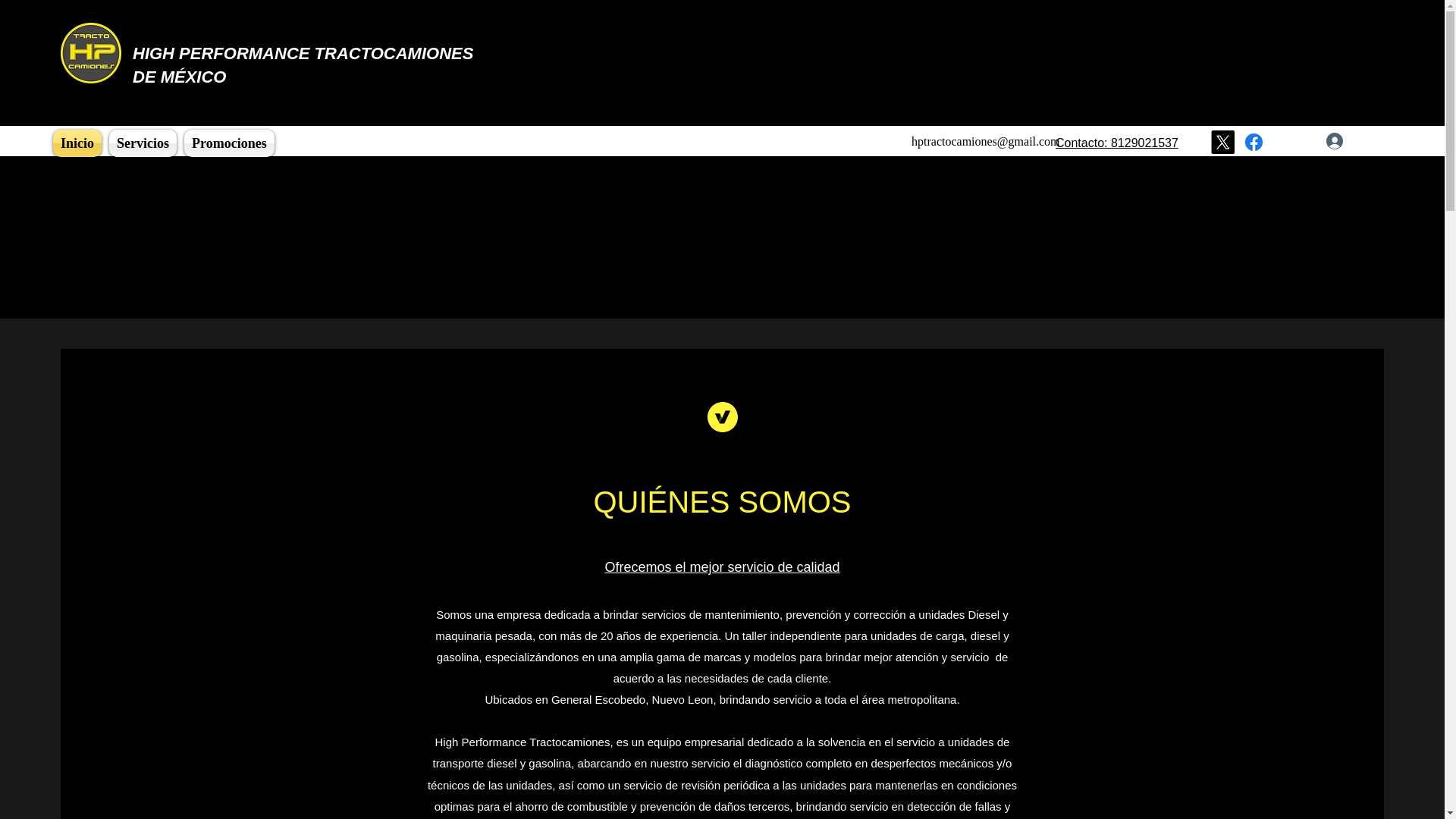 website screenshot of https://hptractocamiones.mx/