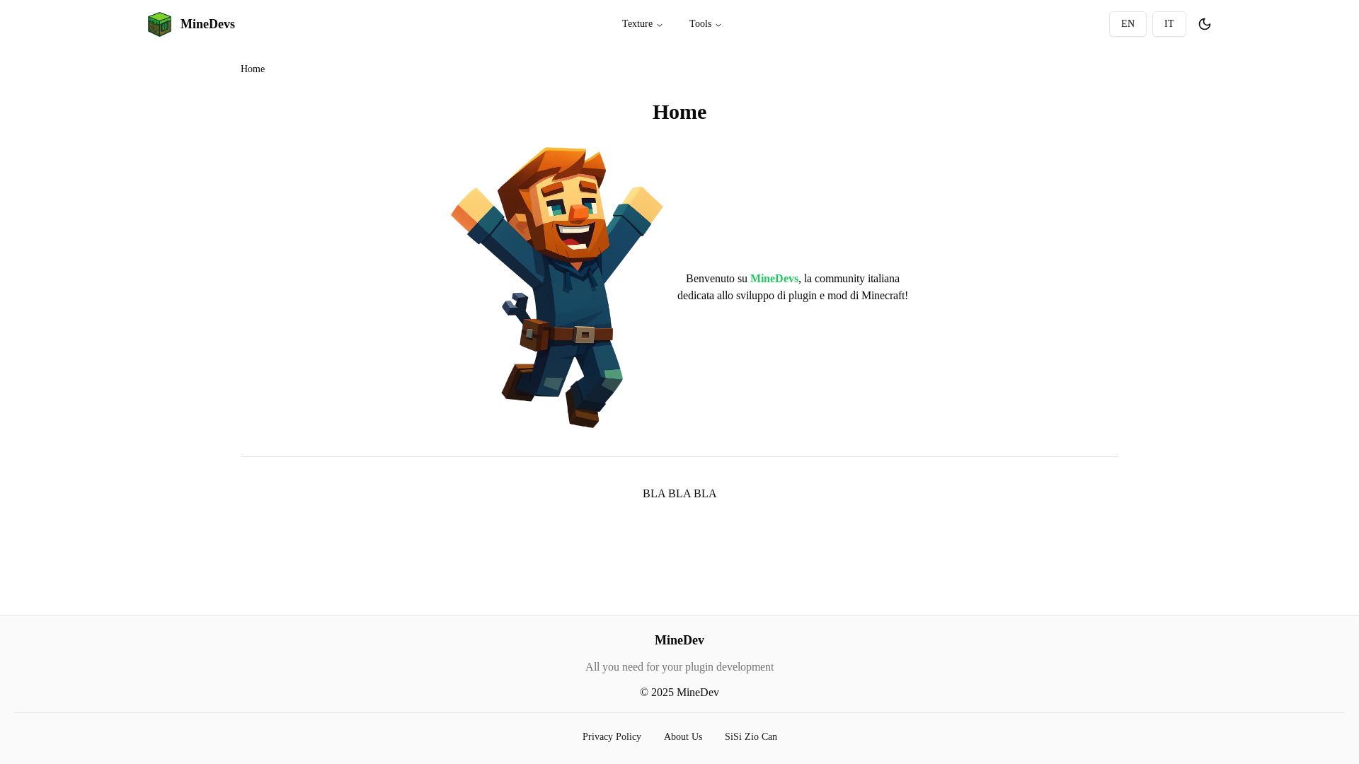 website screenshot of https://minedev-frontend.pages.dev/