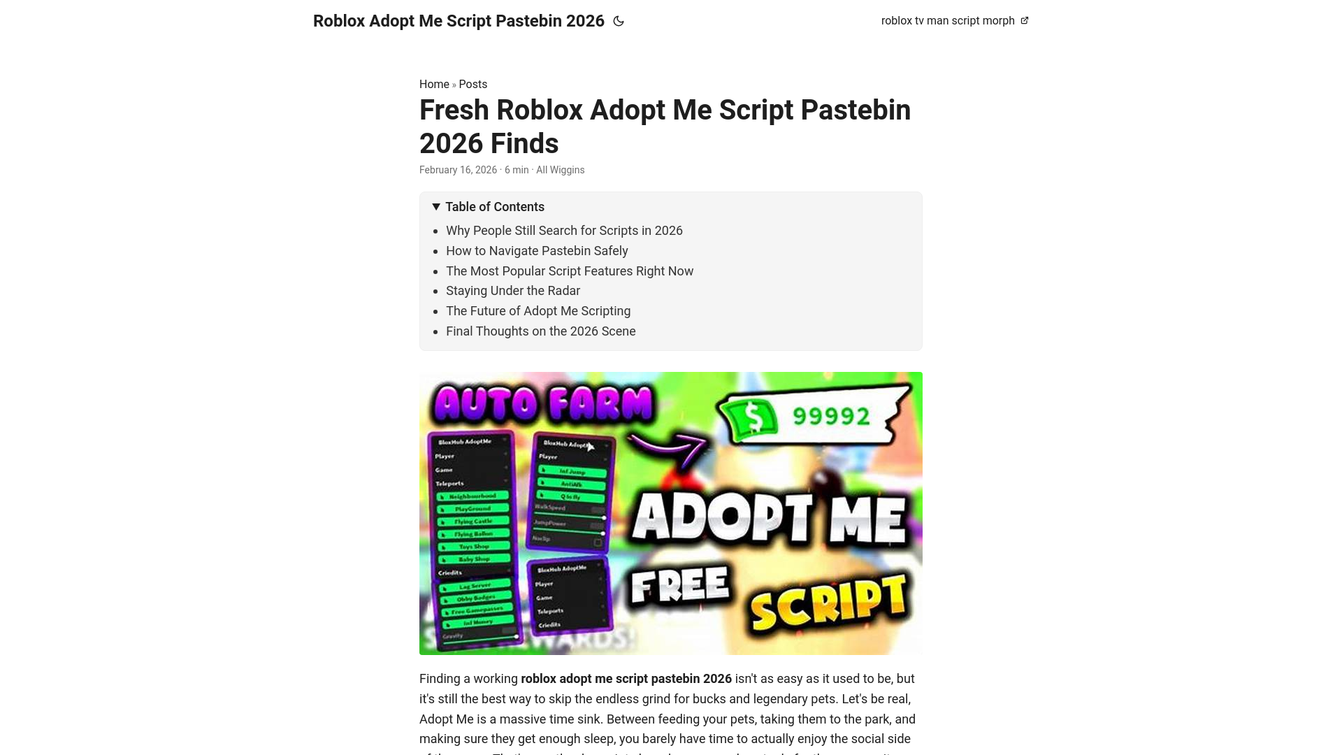 website screenshot of https://roblox-adopt-me-script-pastebin-2026.pages.dev/