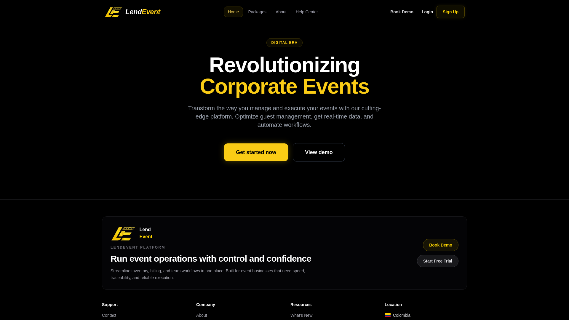 website screenshot of https://lendevent.online/