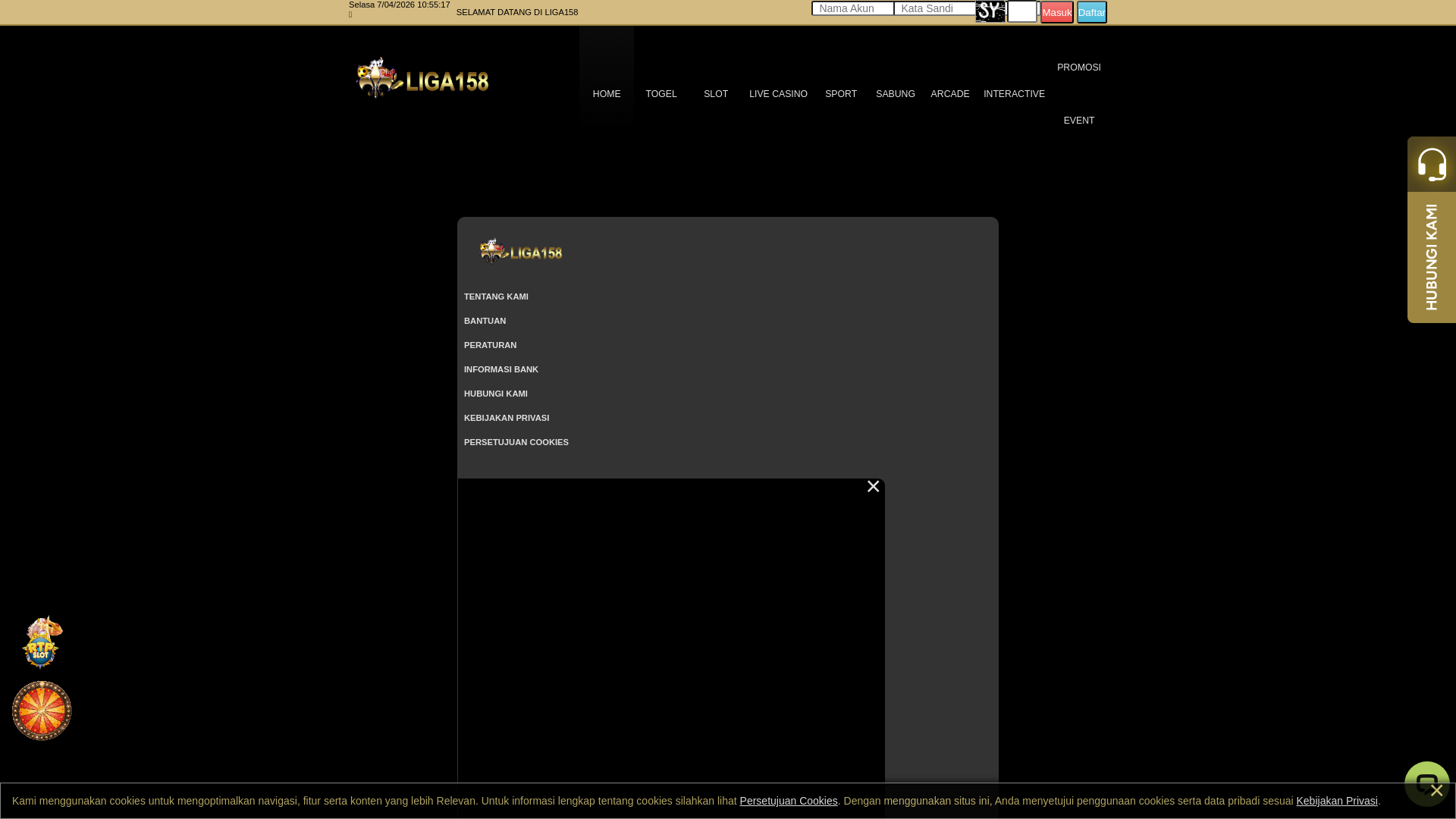 website screenshot of https://liga158-dewa.xyz/