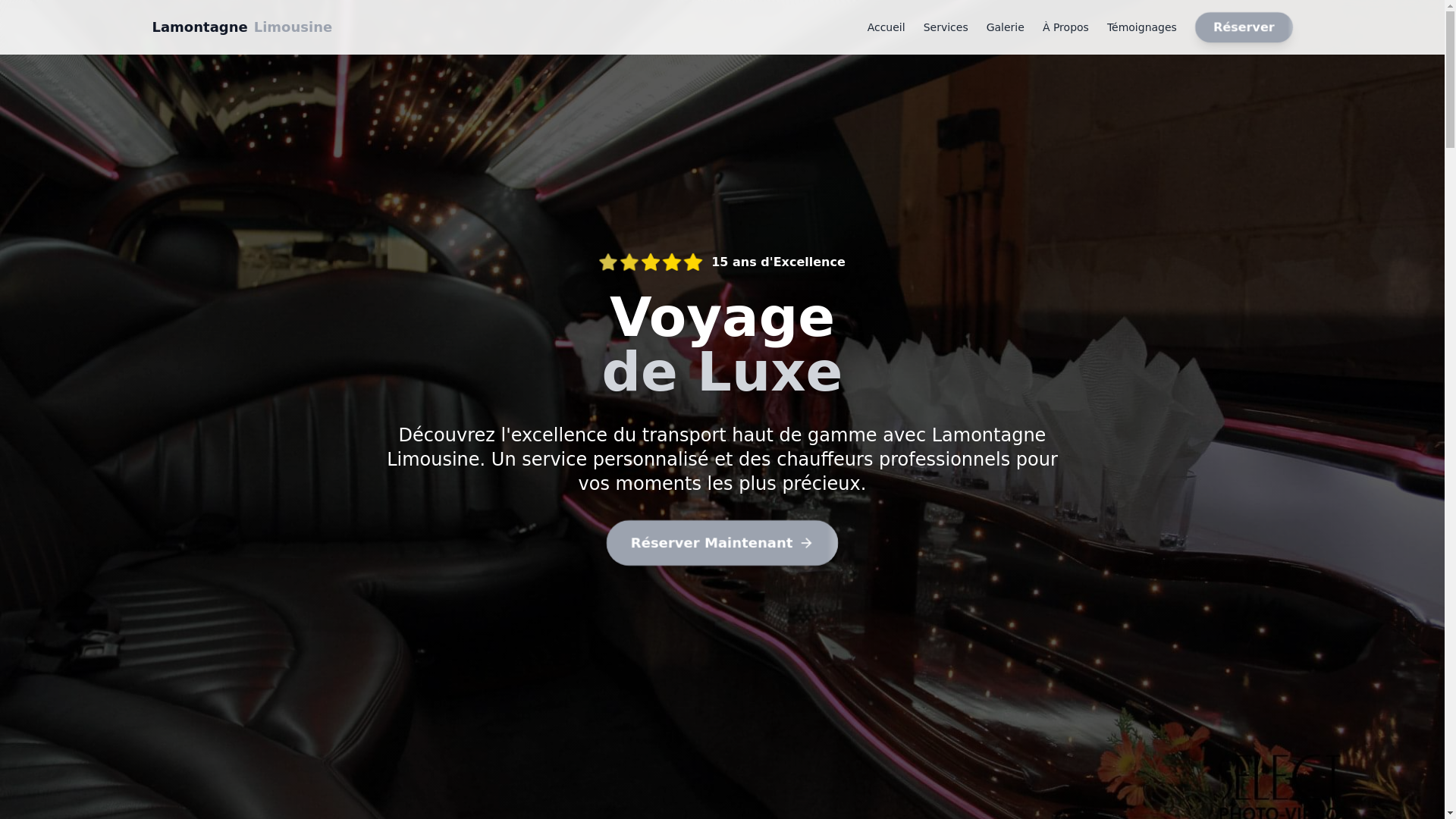 website screenshot of https://lamontagnelimousine.ca/