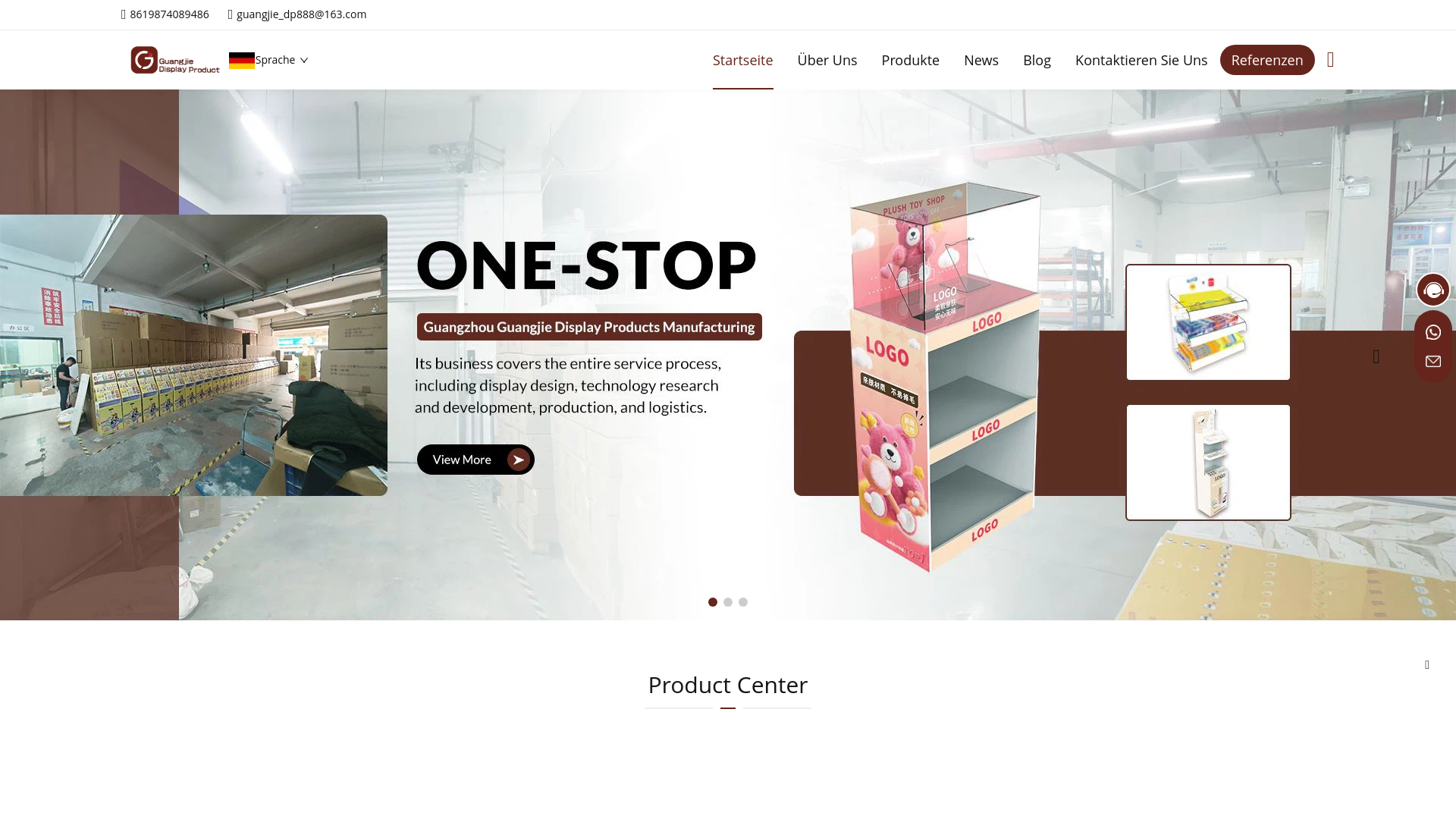 website screenshot of https://gjdisplaystandger.com