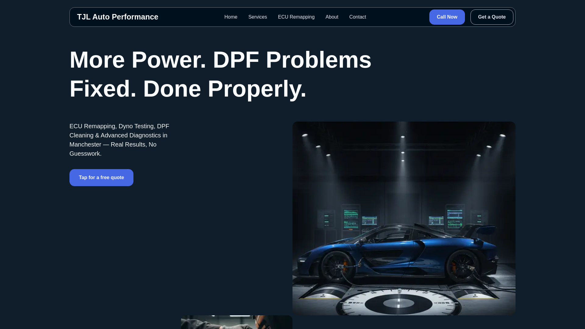 website screenshot of https://tjlautoperformance.com/