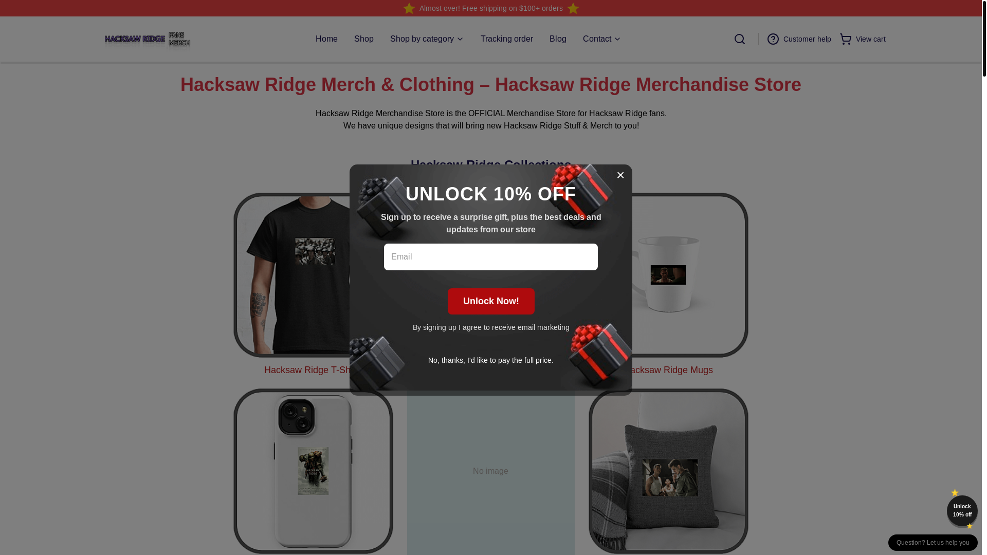 website screenshot of https://hacksawridge.shop/
