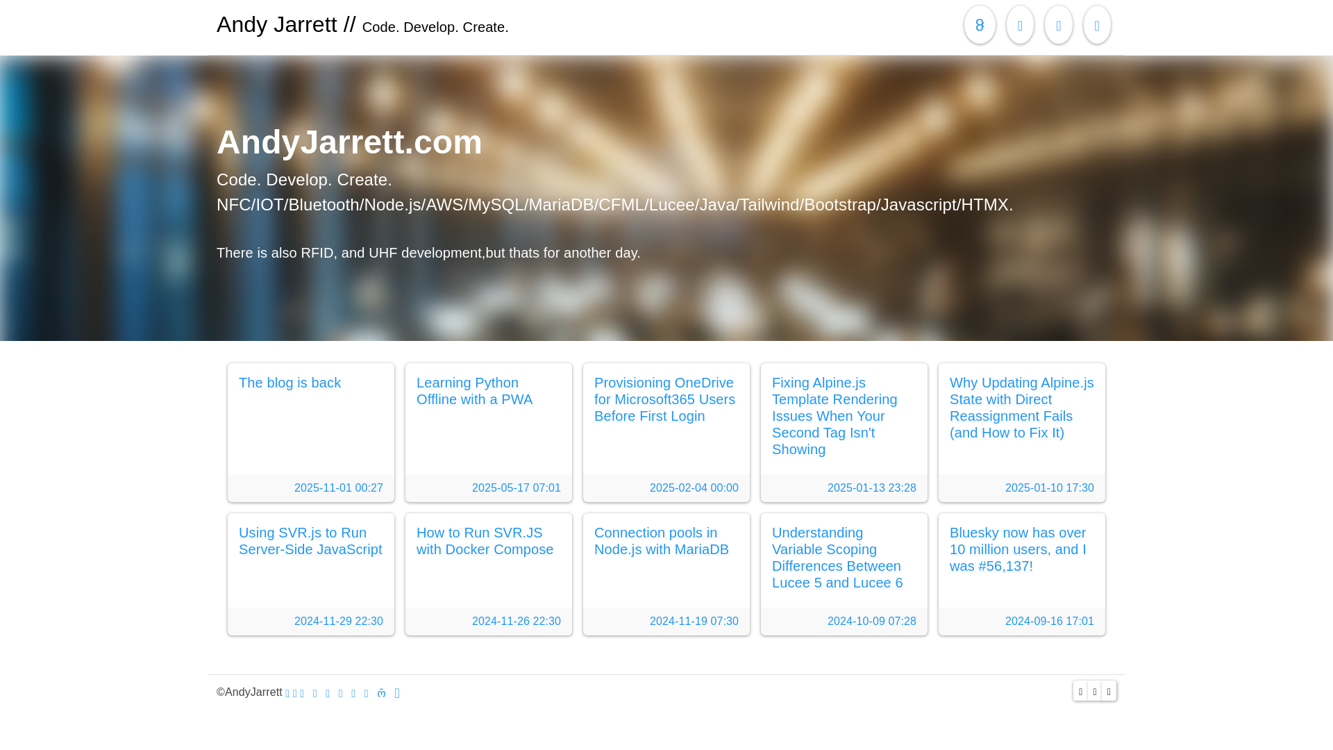 website screenshot of https://andyjarrett.pages.dev/