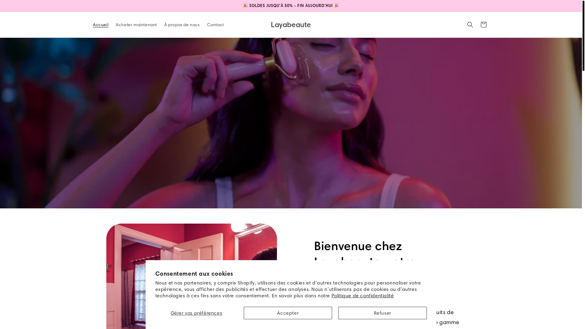 website screenshot of https://layabeaute.com/