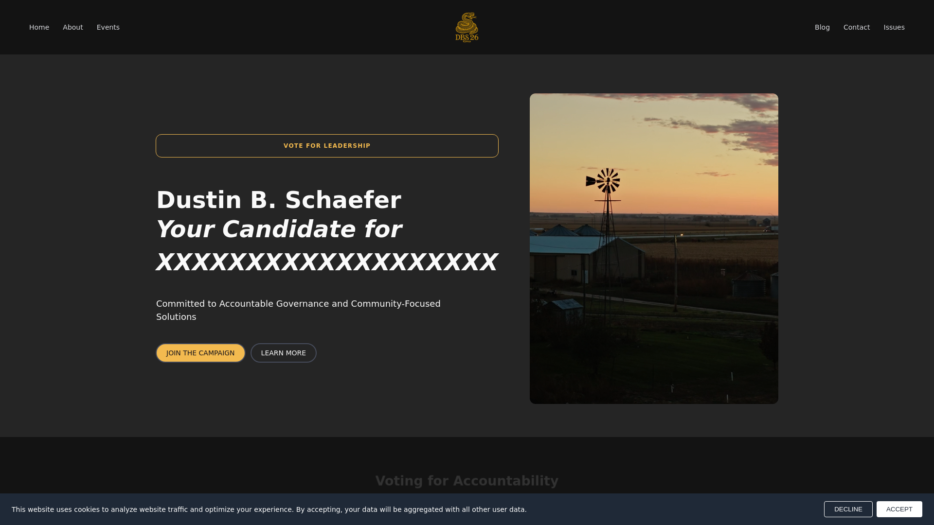 website screenshot of https://dustin2026.com/