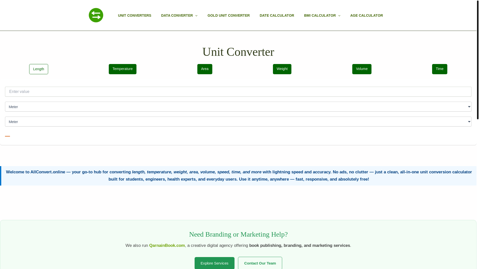 website screenshot of https://calculateconvert.online/