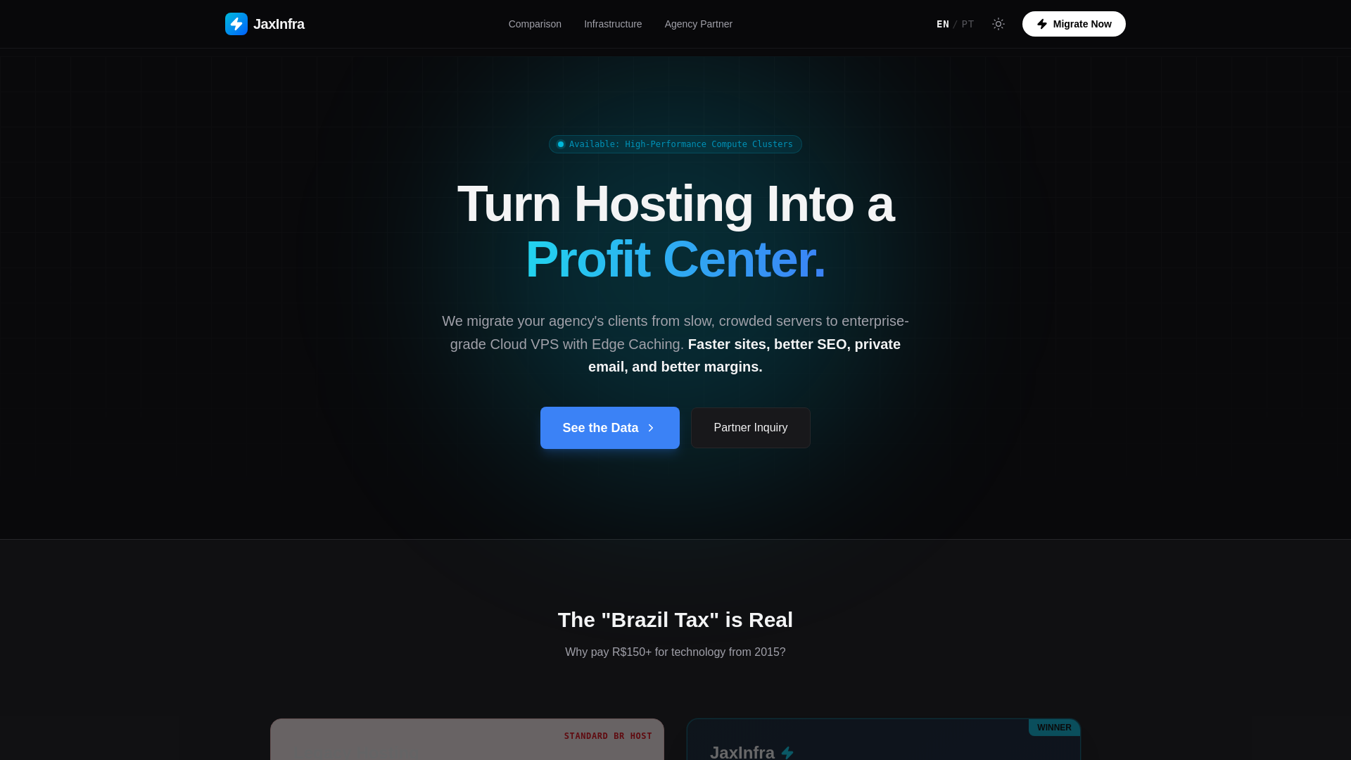 website screenshot of https://jaxinfra.pages.dev/