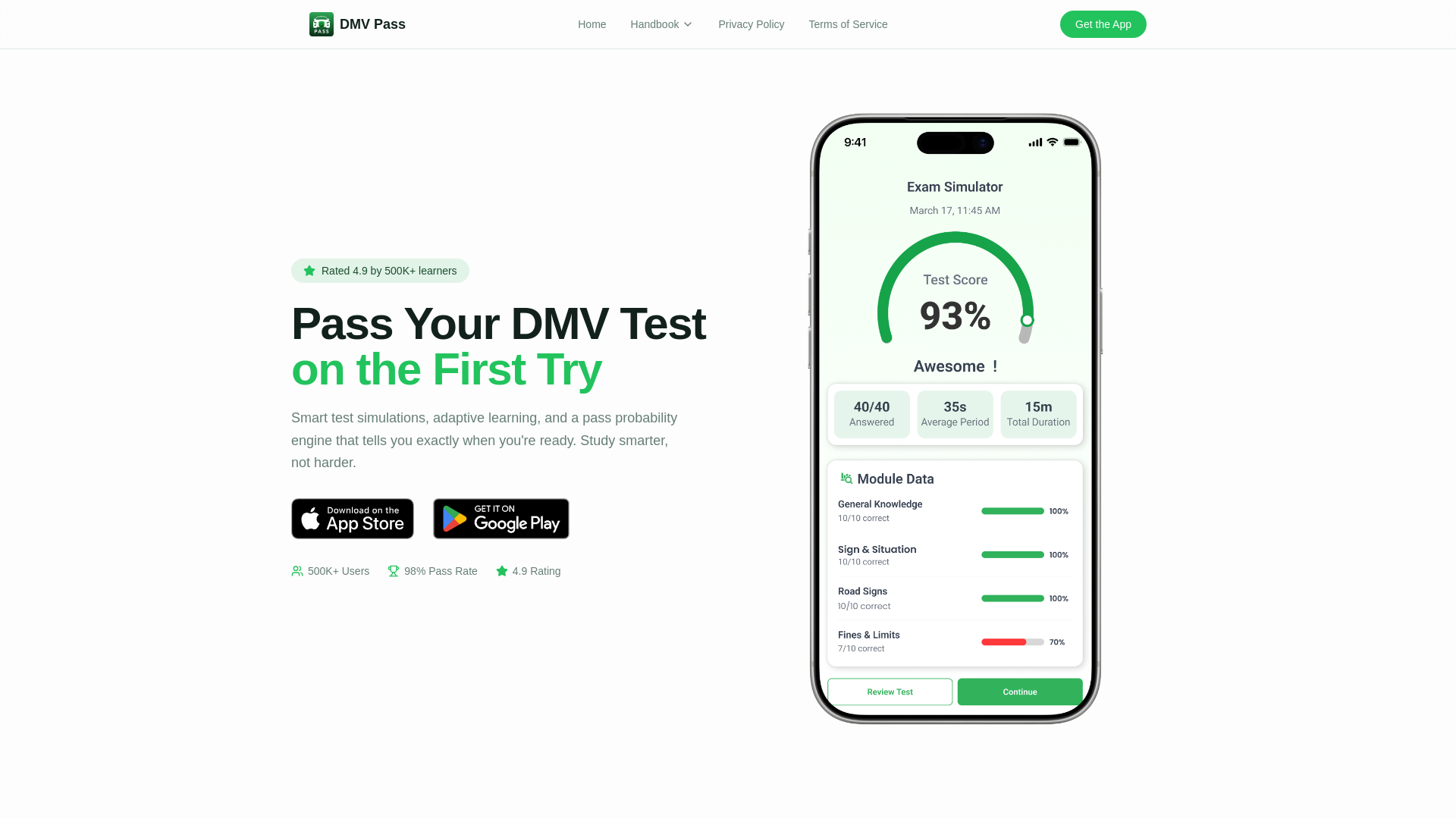 website screenshot of https://dmvpass.net/