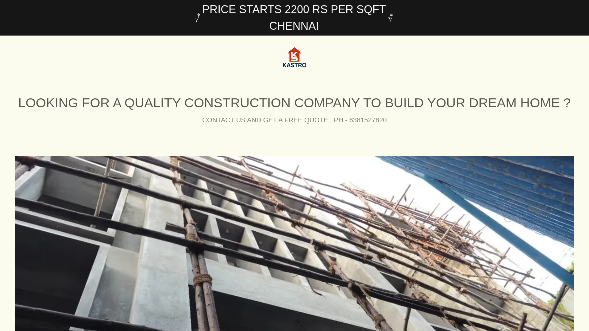 website screenshot of https://kastroconstructions.com/