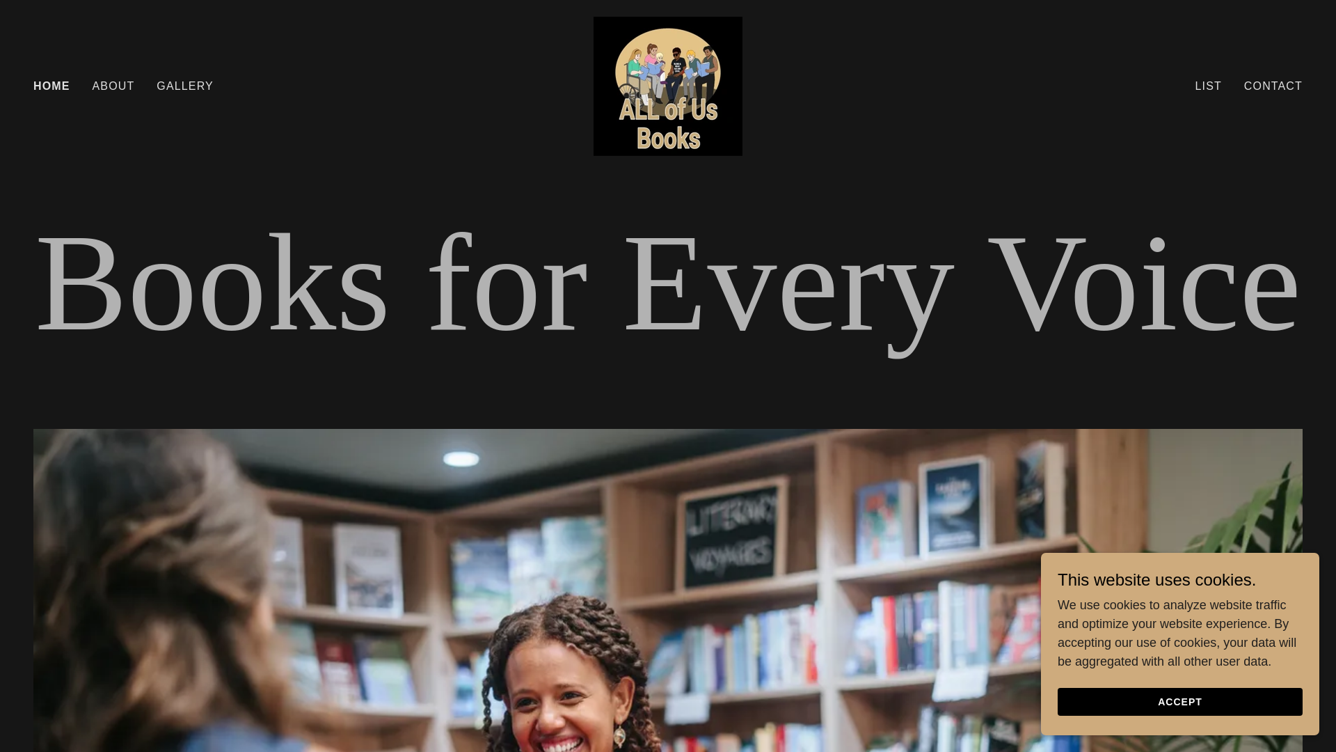 website screenshot of https://allofusbooks.net/