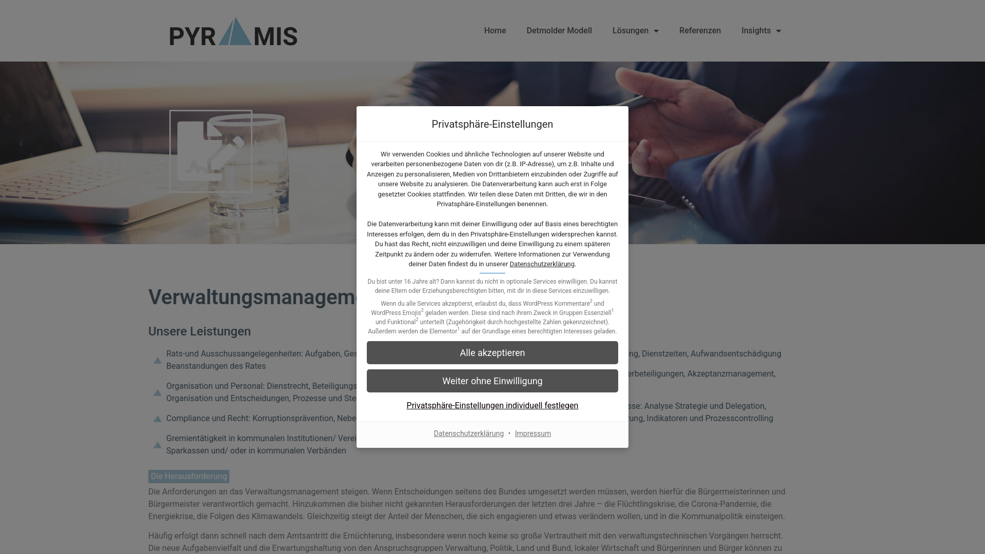 website screenshot of https://pyramis-gruppe.de/sparringsprogramm/