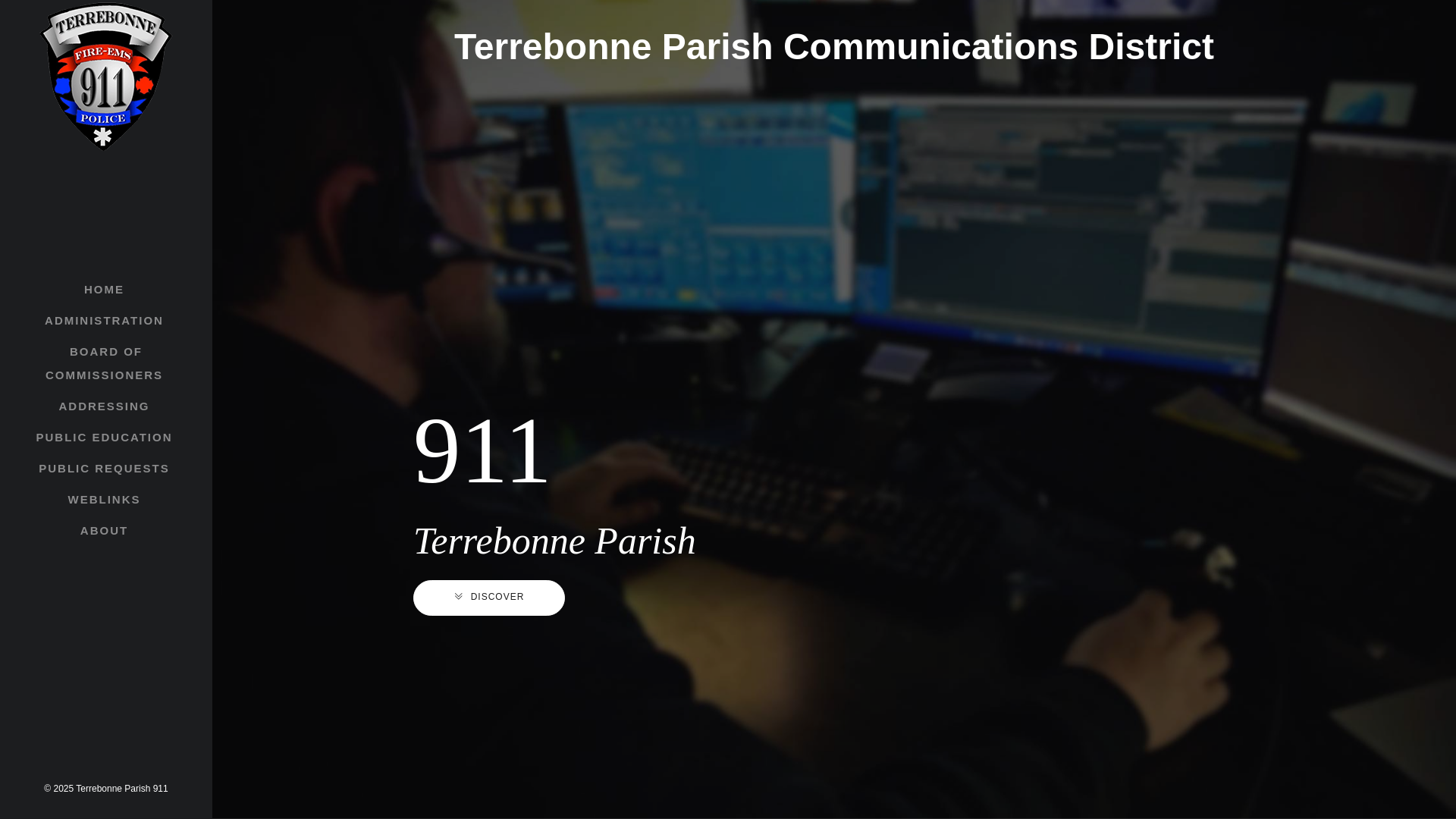 website screenshot of https://terrebonne911.gov