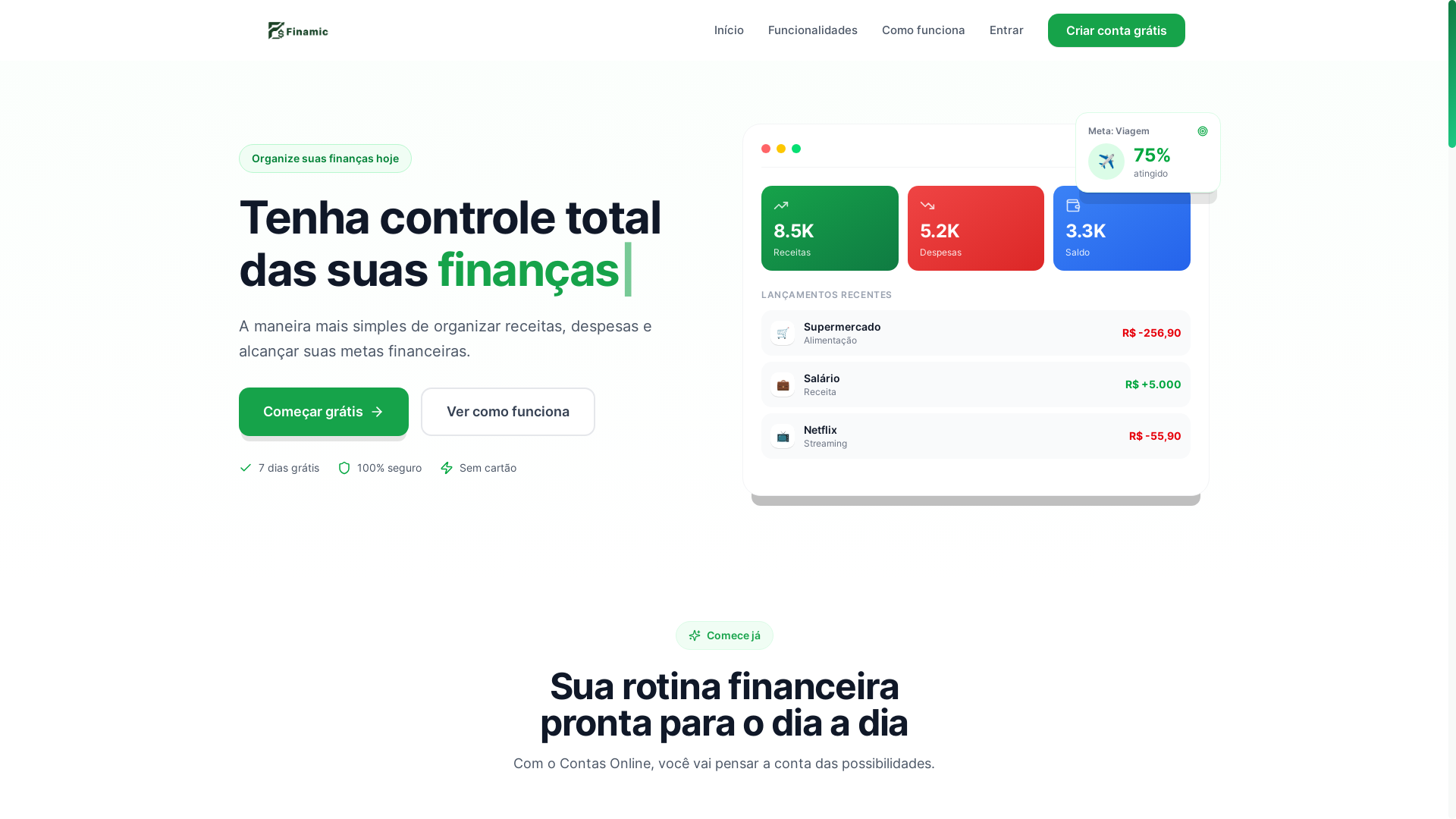 website screenshot of https://finamic.com.br/