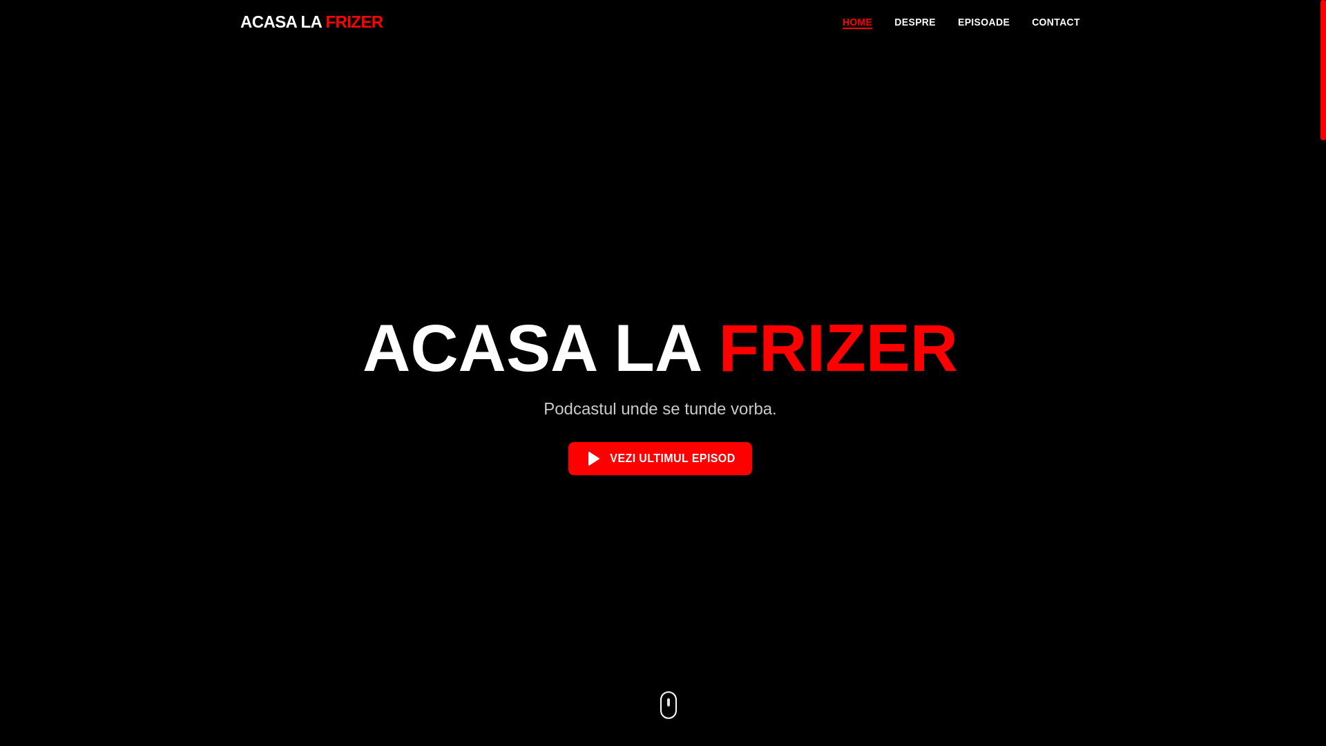 website screenshot of https://podcastacasalafrizer.ro/