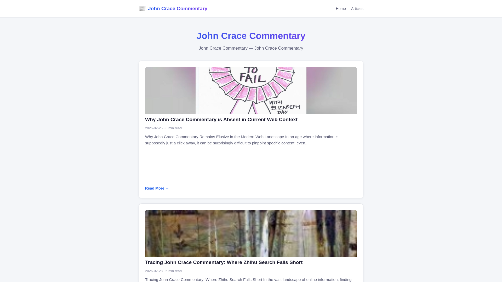 website screenshot of https://john-crace-commentary.pages.dev/
