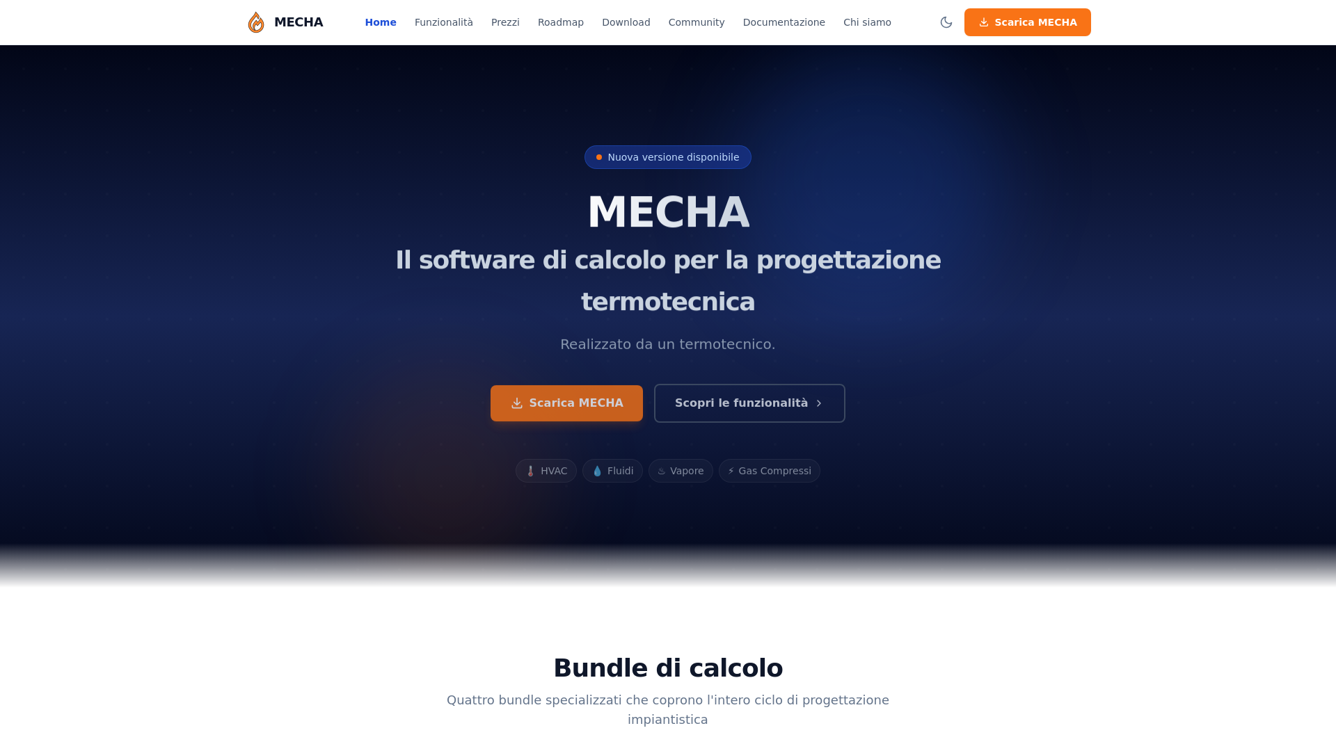 website screenshot of https://mecha-website-2o1.pages.dev/
