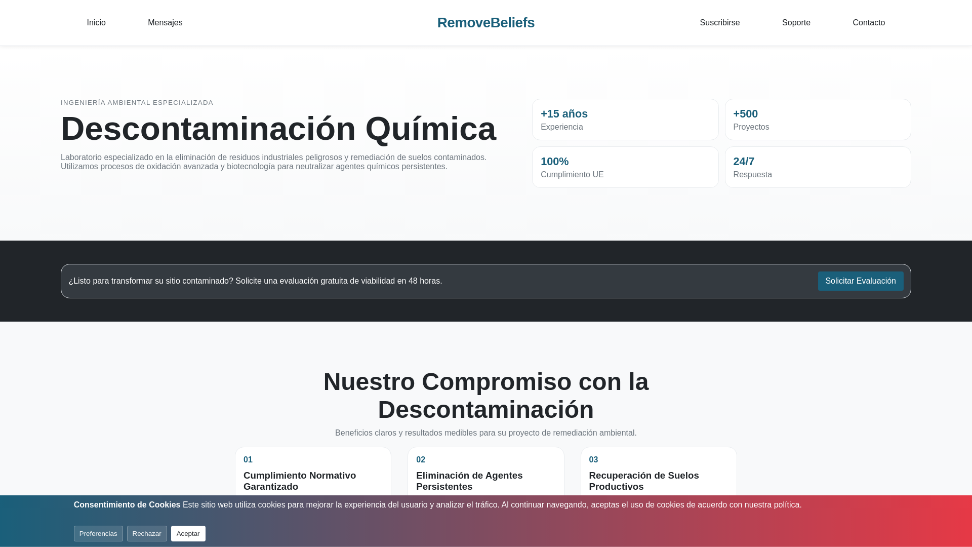 website screenshot of https://removebeliefs.com/