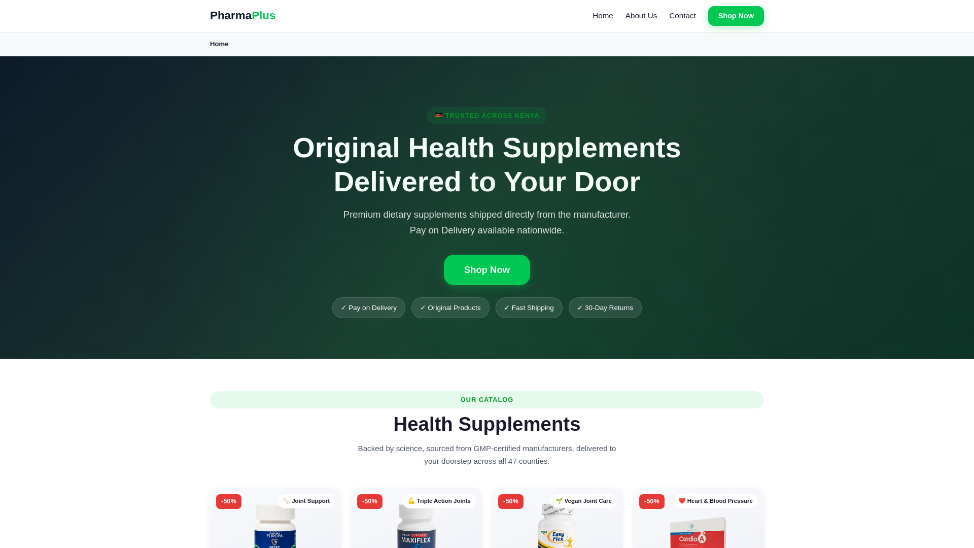 website screenshot of https://pharmapluspharmacies-co-ke.pages.dev/