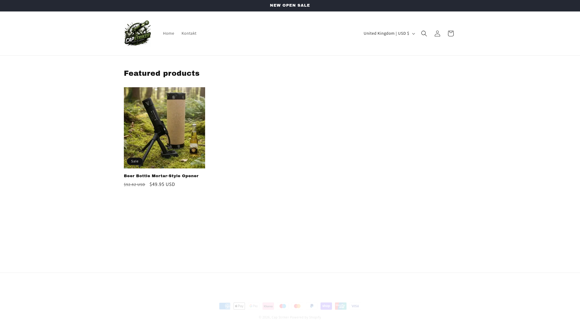 website screenshot of https://capstriker.shop/
