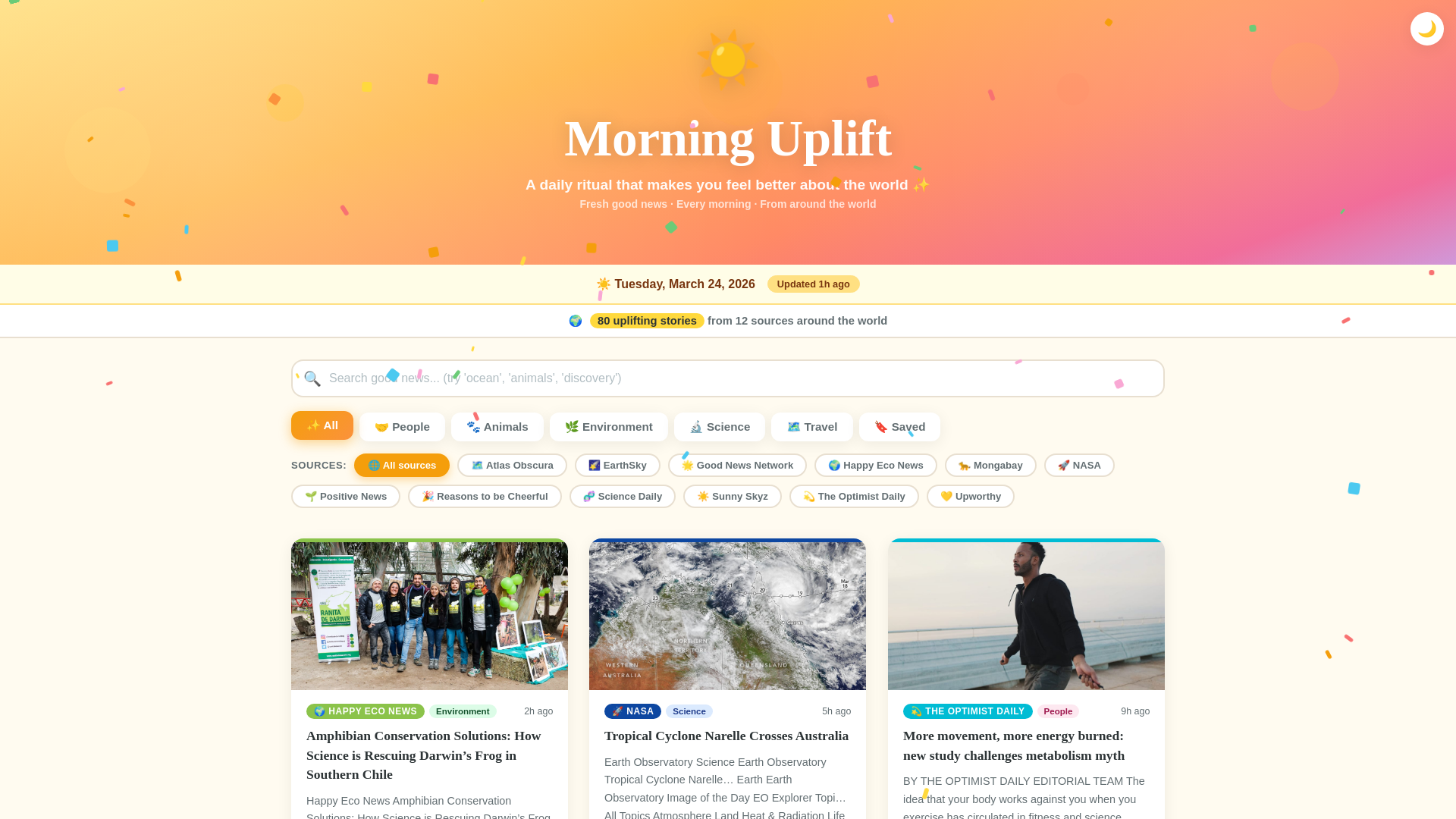 website screenshot of https://morning-uplift.pages.dev/