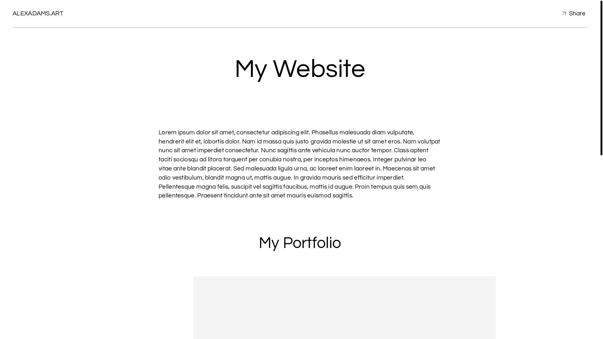 website screenshot of https://alexadams.art/