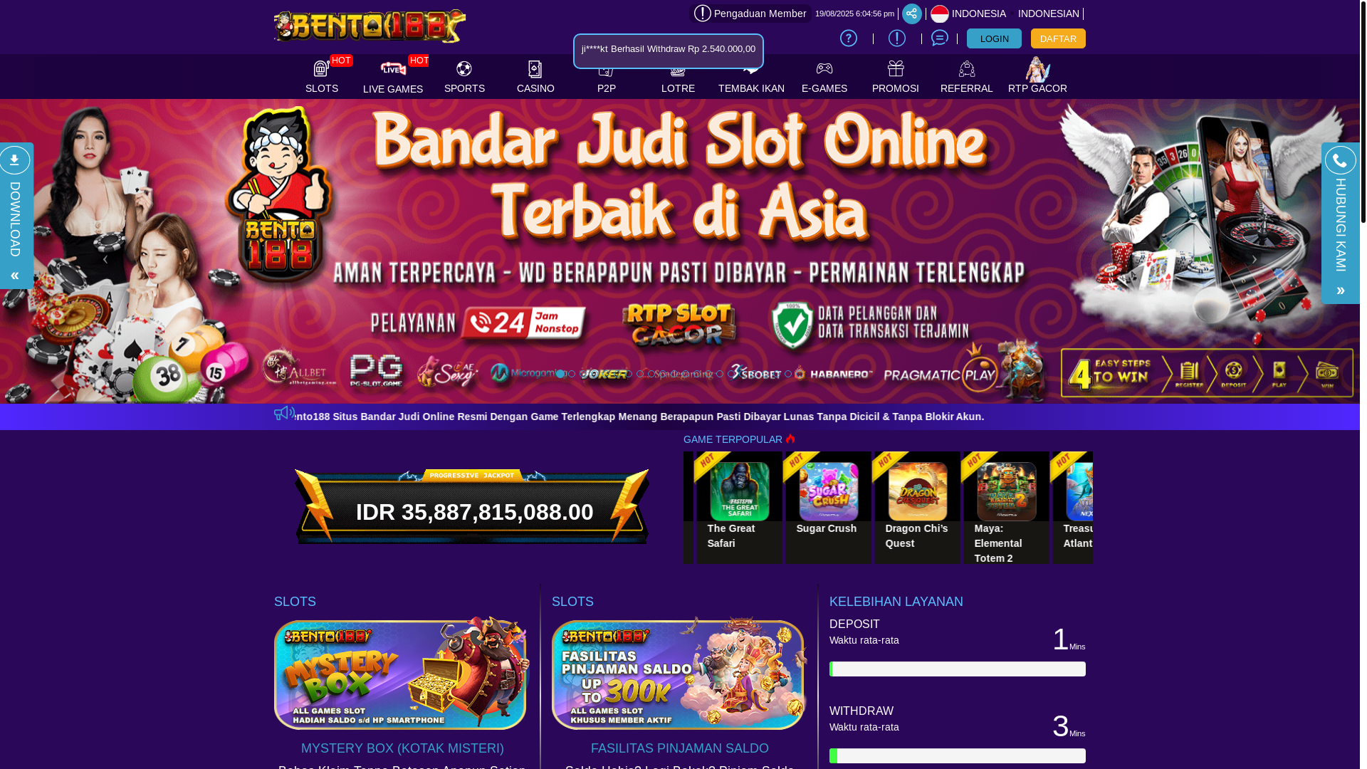 website screenshot of https://linkjackpot.site/