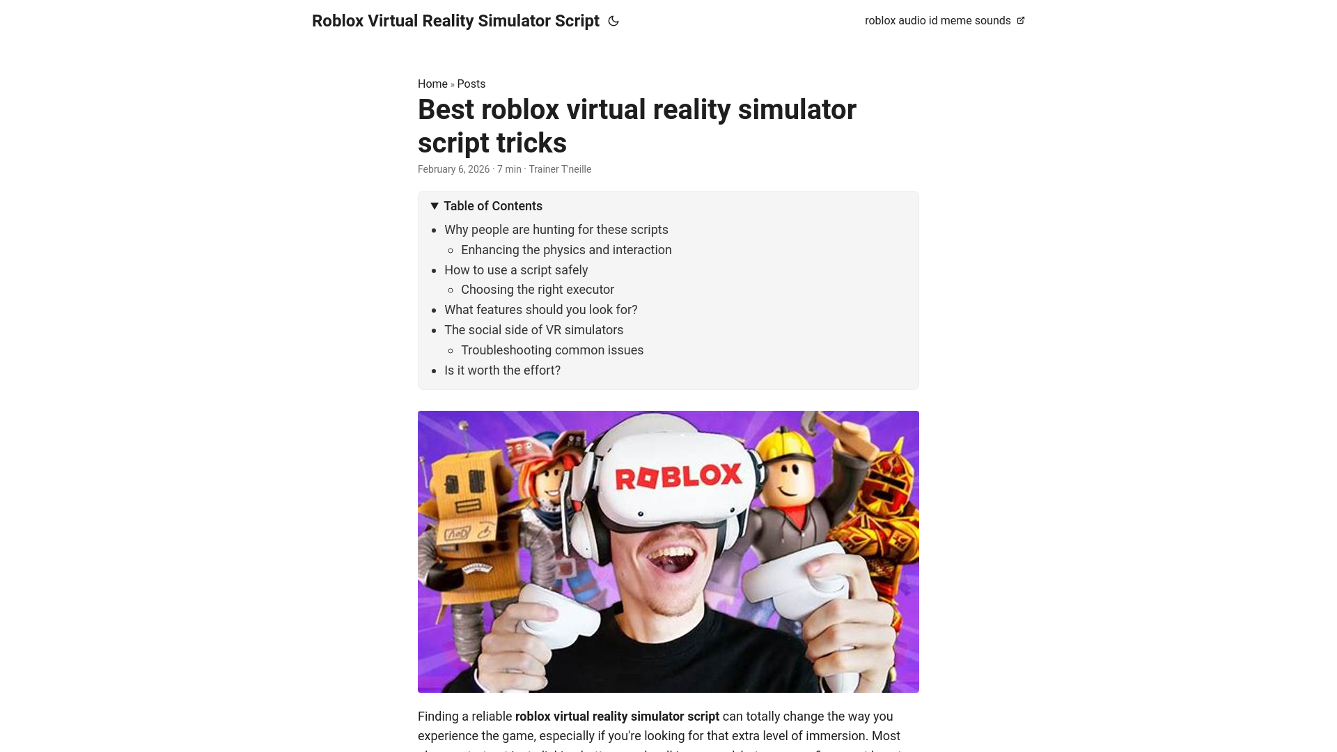website screenshot of https://roblox-virtual-reality-simulator-script.pages.dev/